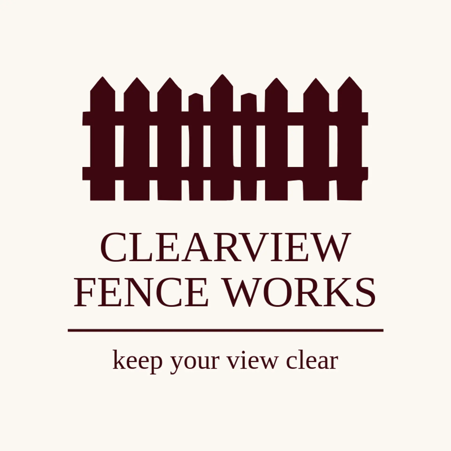 Clearview Fence Works logo for fence