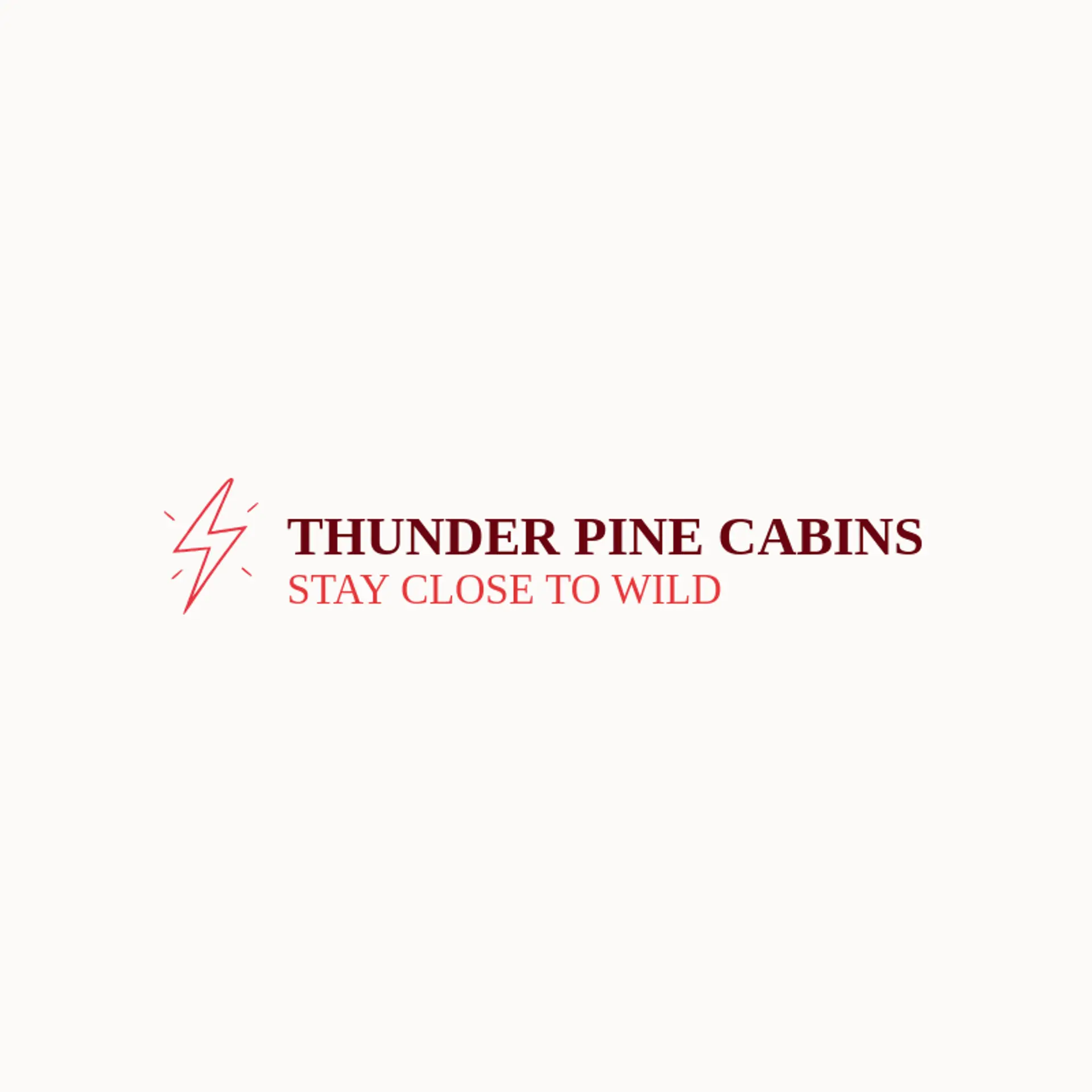 Thunder Pine Cabins logo for thunder