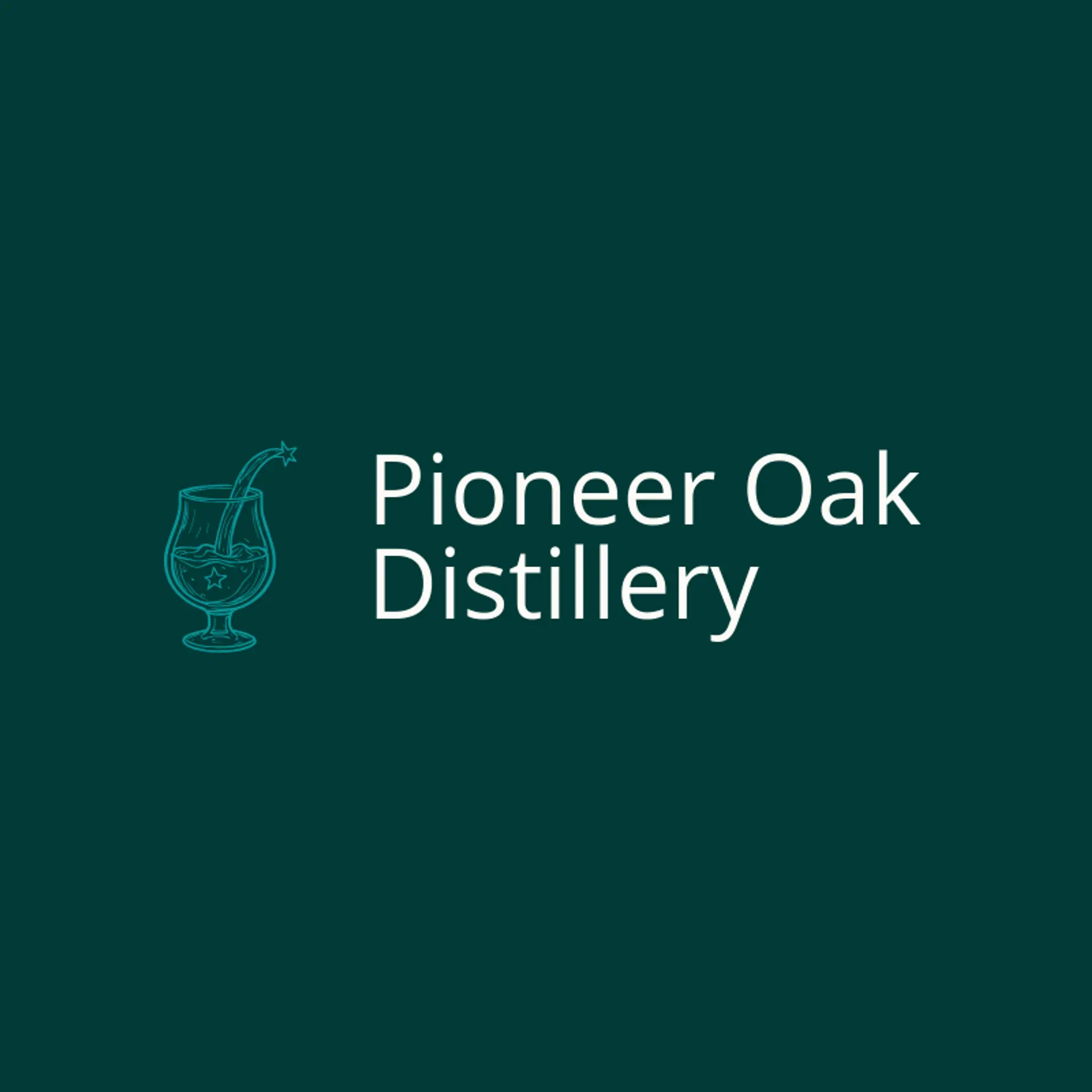 Pioneer Oak Distillery logo for bourbon