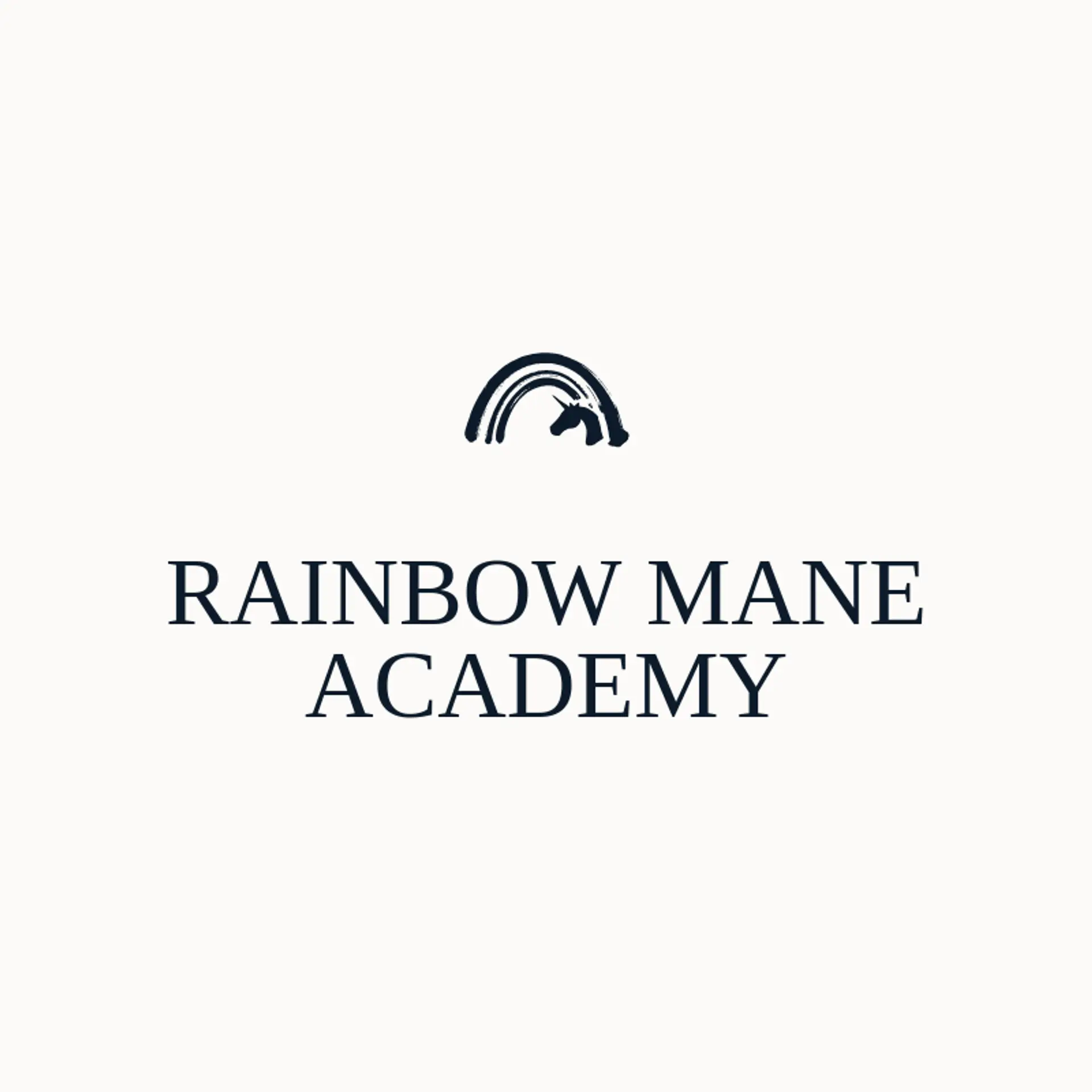 Rainbow Mane Academy logo for unicorn