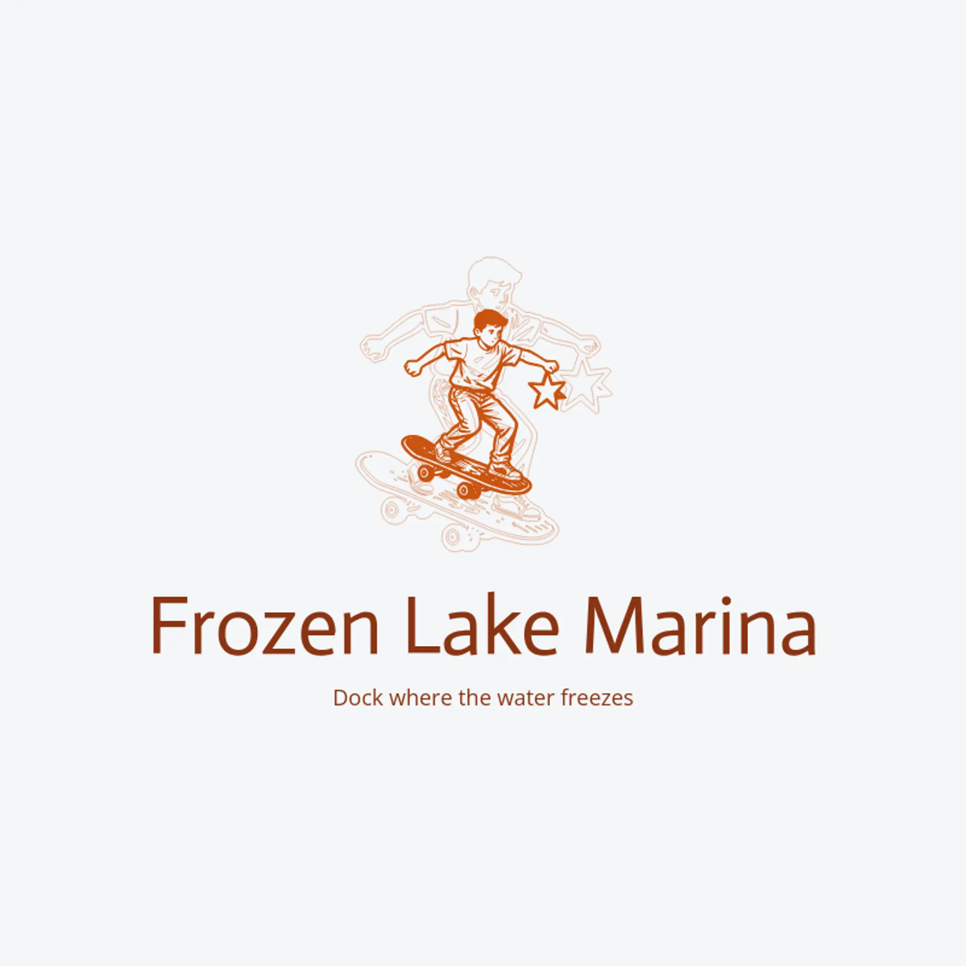 Frozen Lake Marina logo for frost