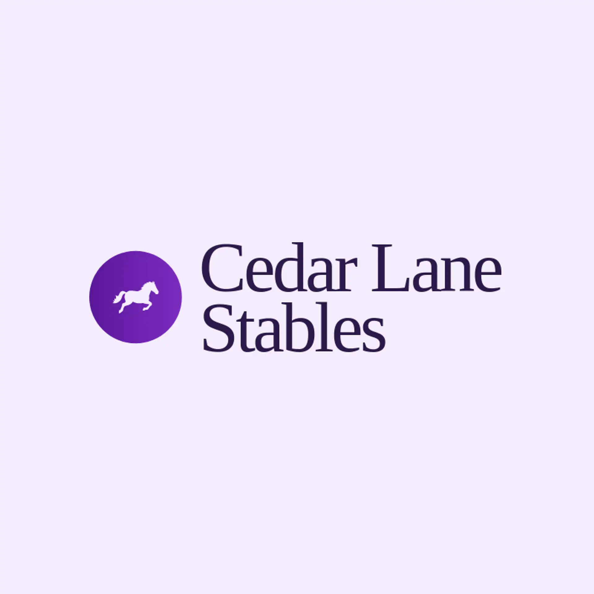 Cedar Lane Stables logo for horse racing