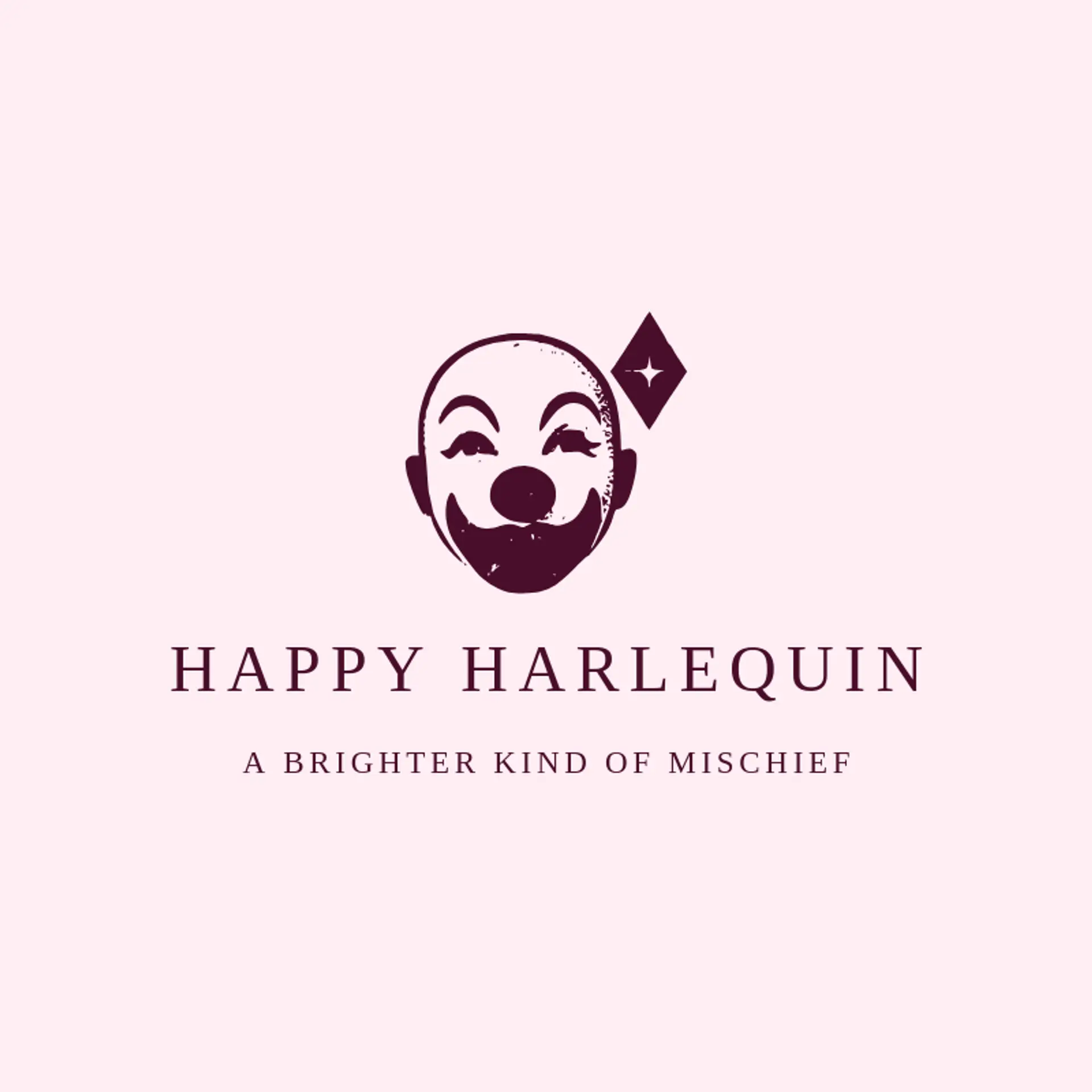 Happy Harlequin logo for clown