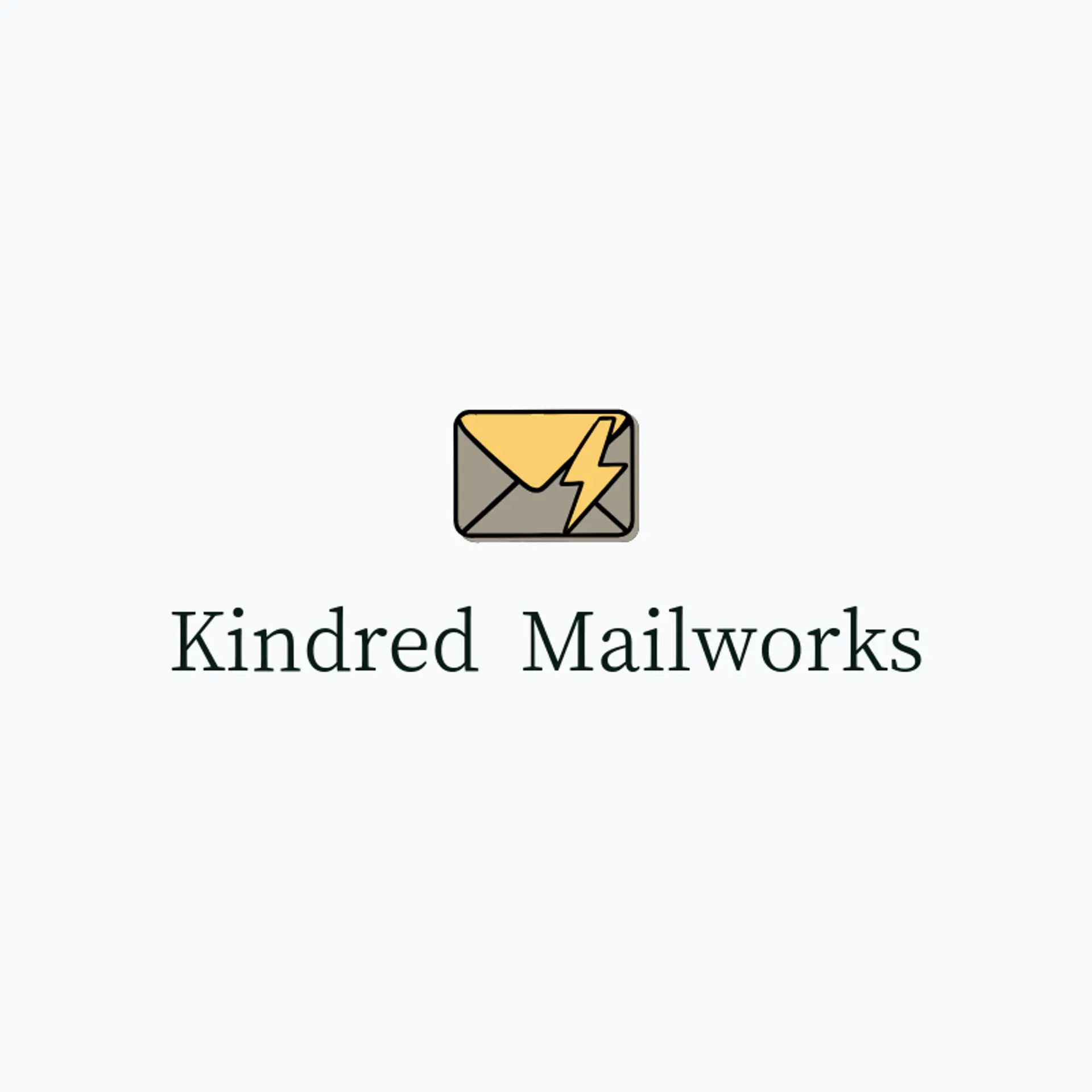 Kindred Mailworks logo for mail
