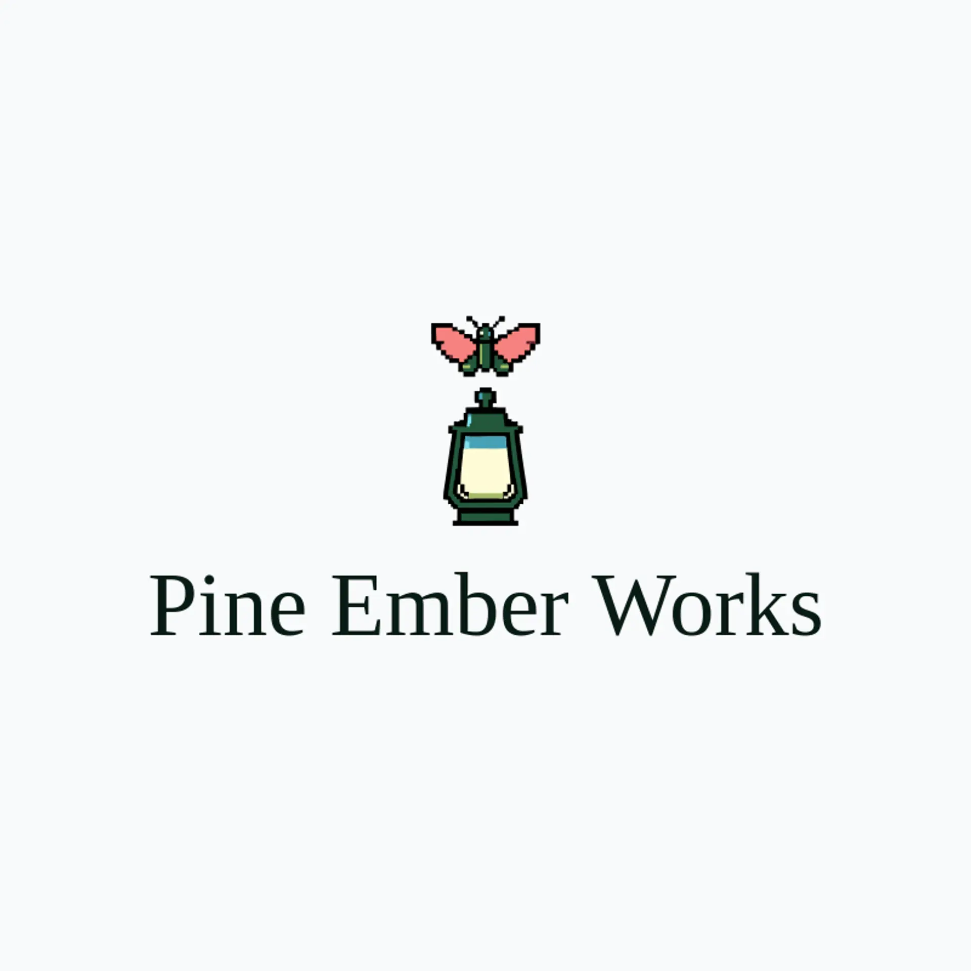 Pine Ember Works logo for lantern