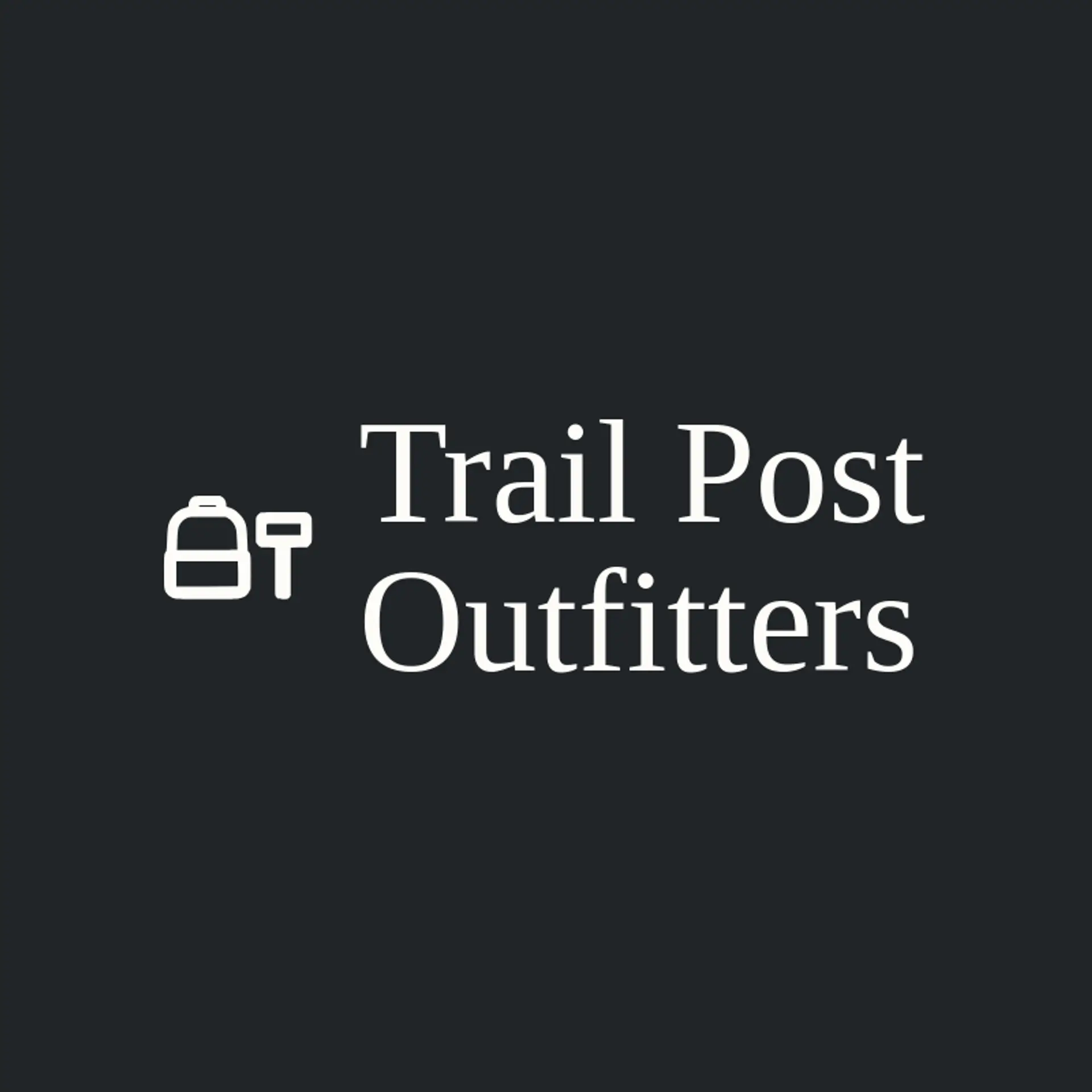 Trail Post Outfitters logo for backpack