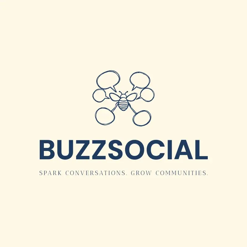 The TikTok name BuzzSocial as a branded logo with a single color icon