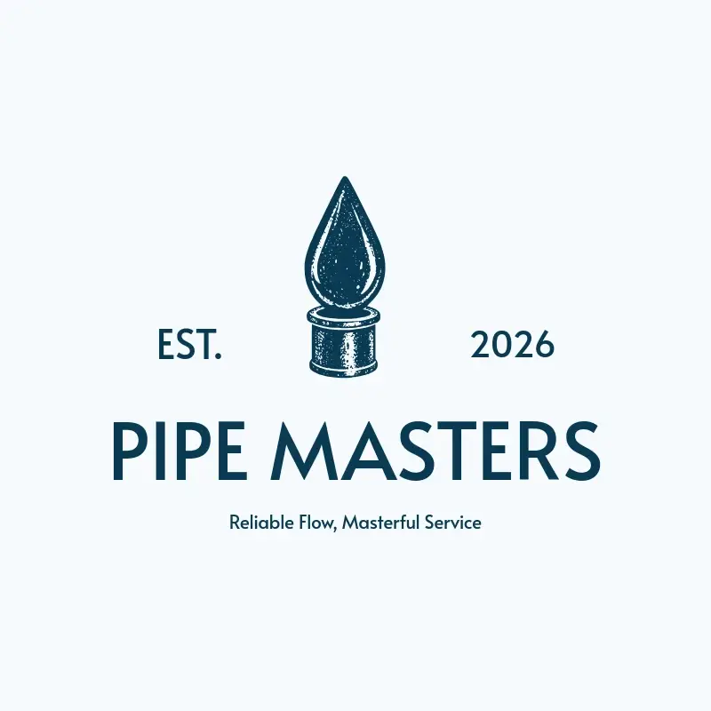 The plumbing name Pipe Masters as a branded logo with a single color icon