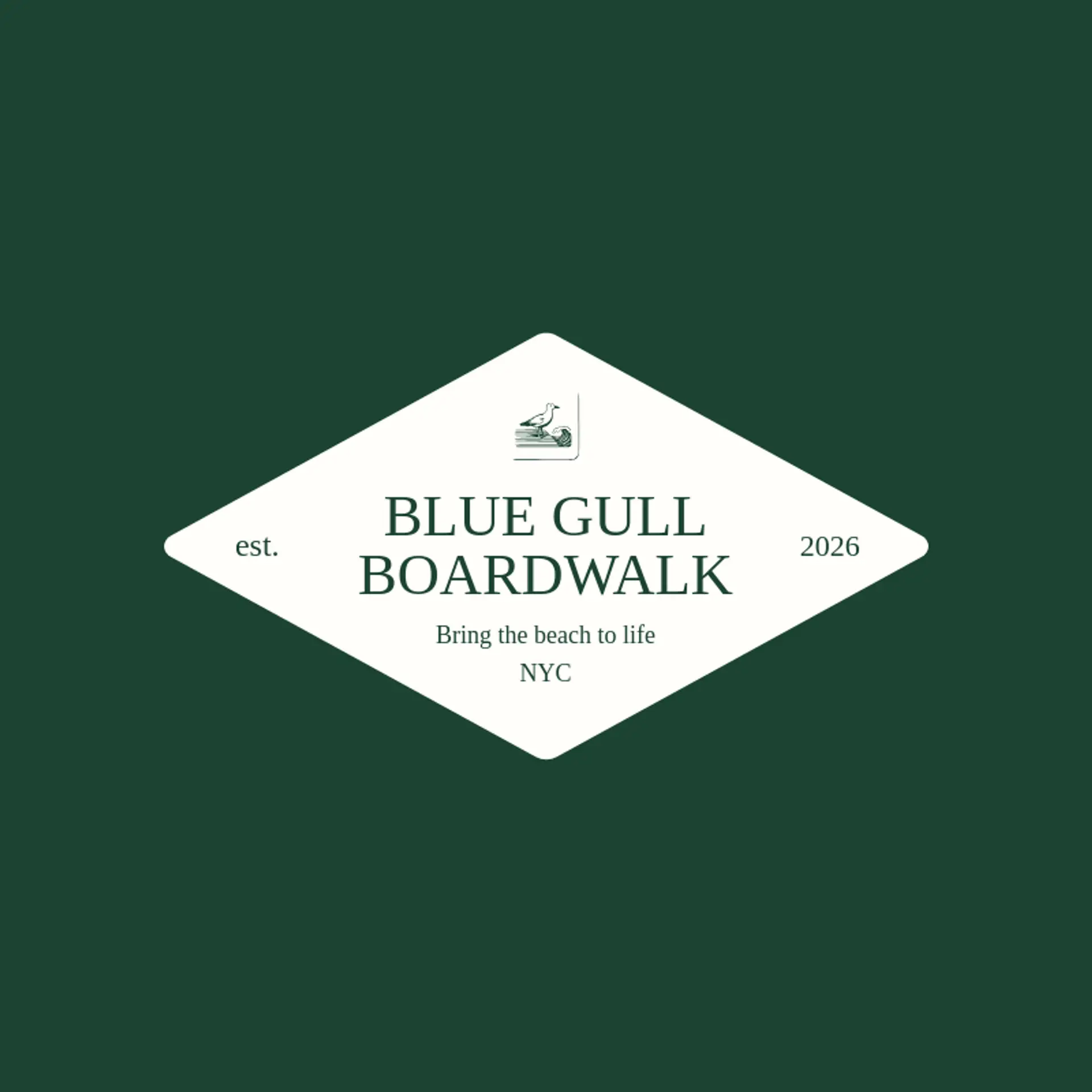Blue Gull Boardwalk logo for seagull