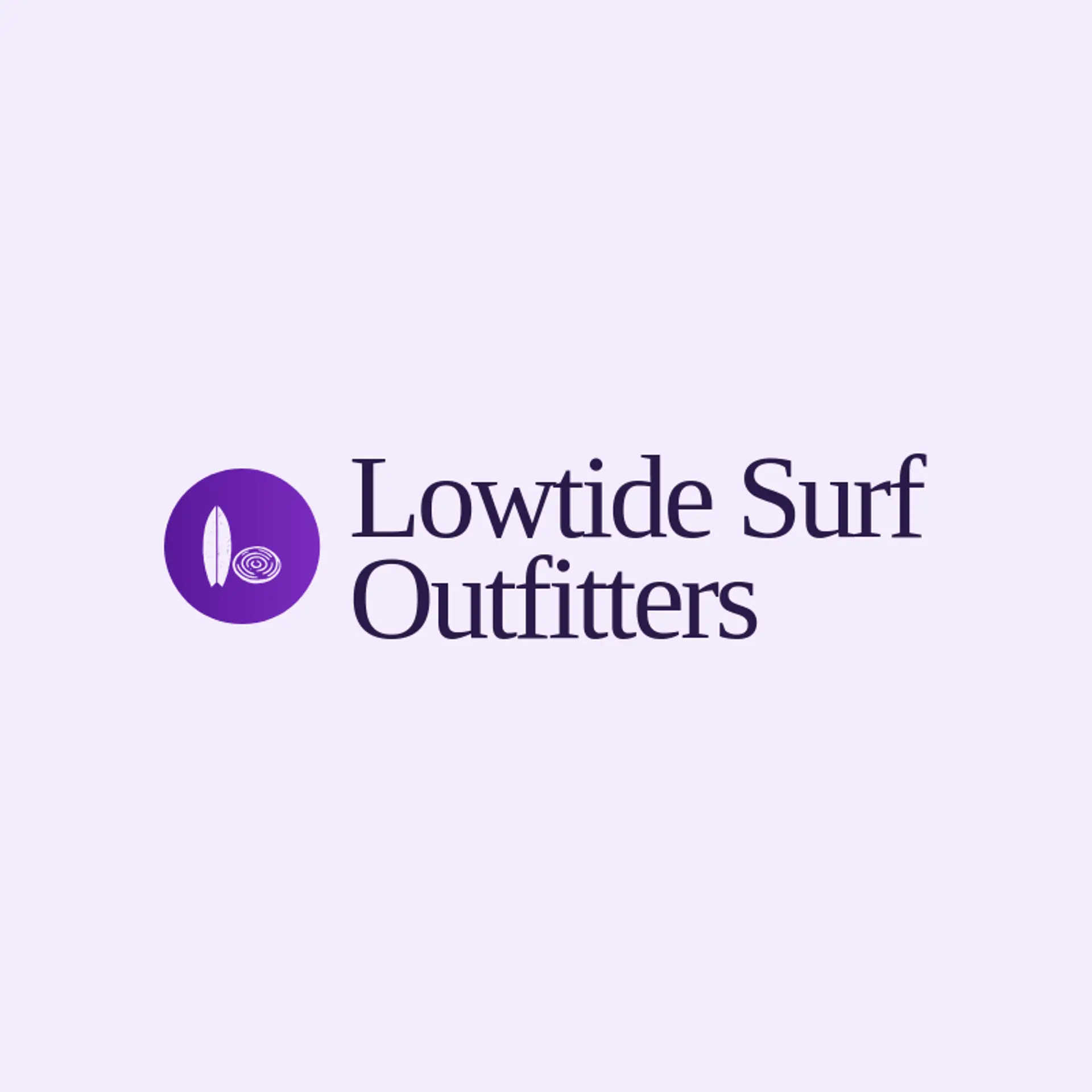 Lowtide Surf Outfitters logo for surfboard