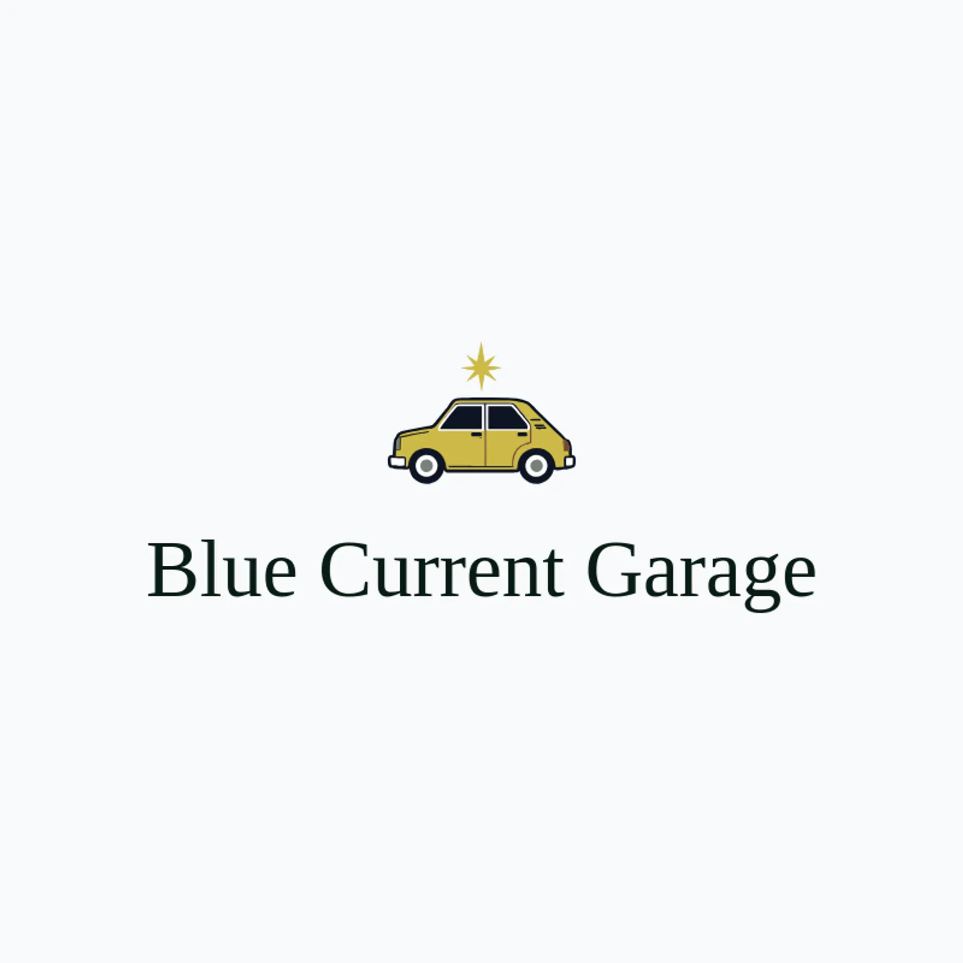 Blue Current Garage logo for electric car