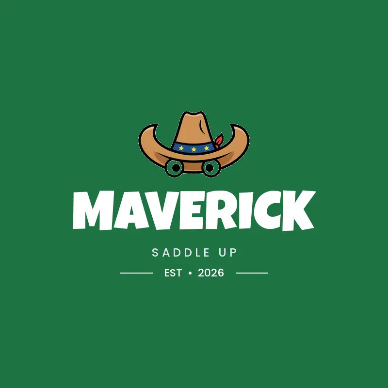 Cowboy hat cartoon cattle logo