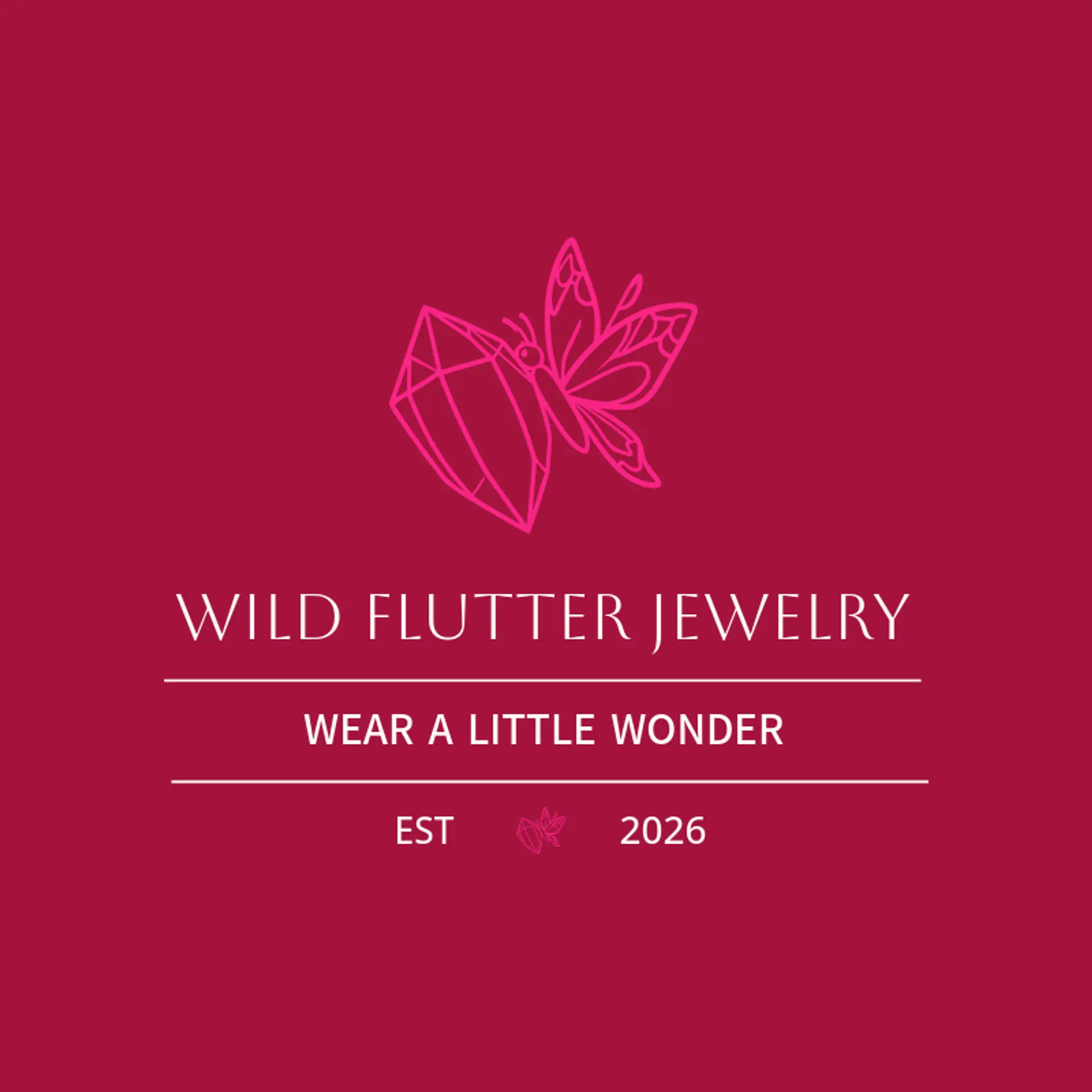 Wild Flutter Jewelry logo for butterfly