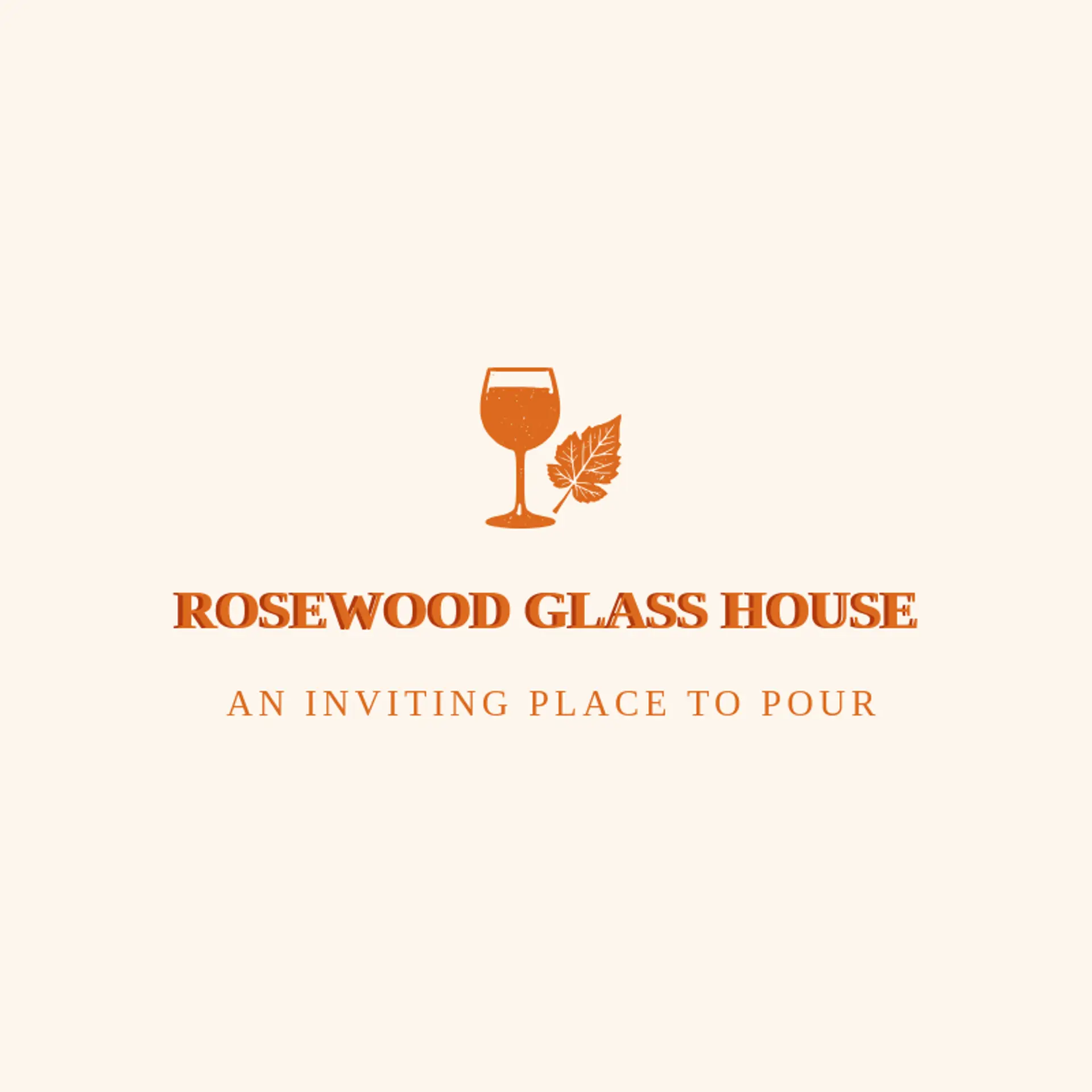 Rosewood Glass House logo for wine glass