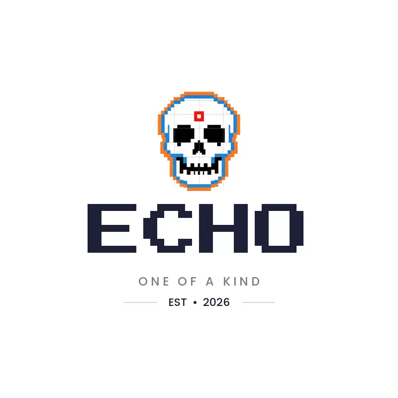 Skull, pixel Discord server logo