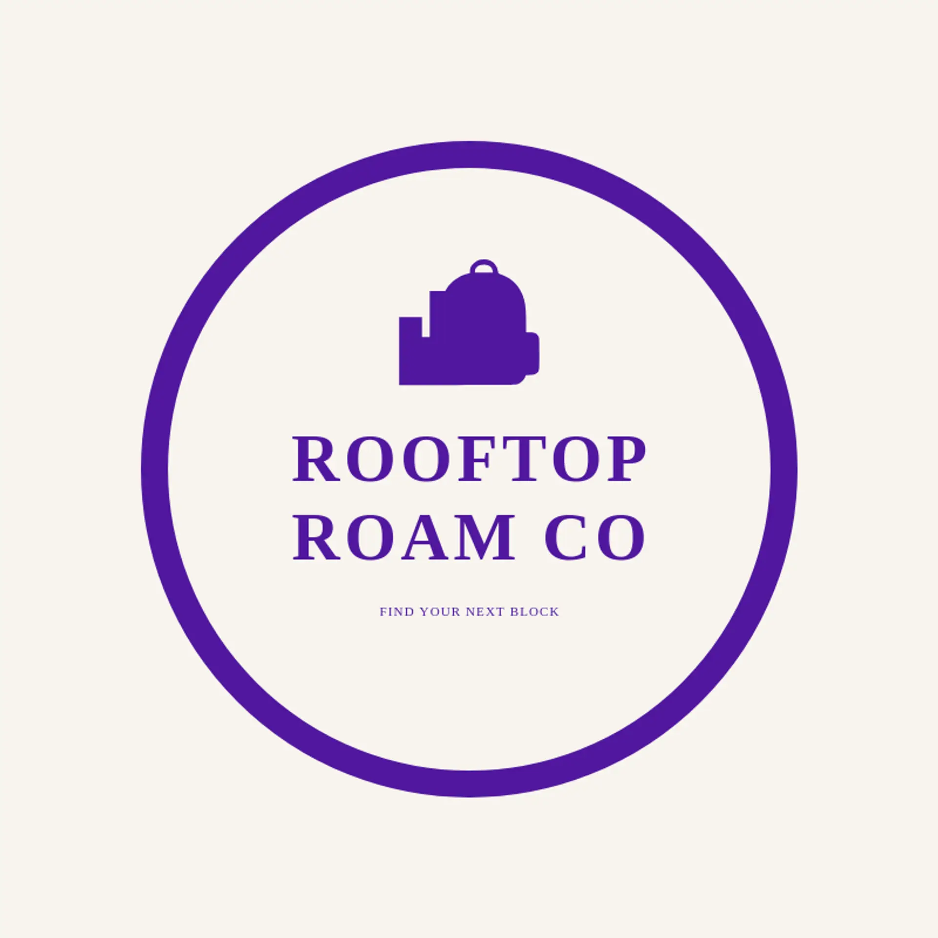 Rooftop Roam Co logo for backpack