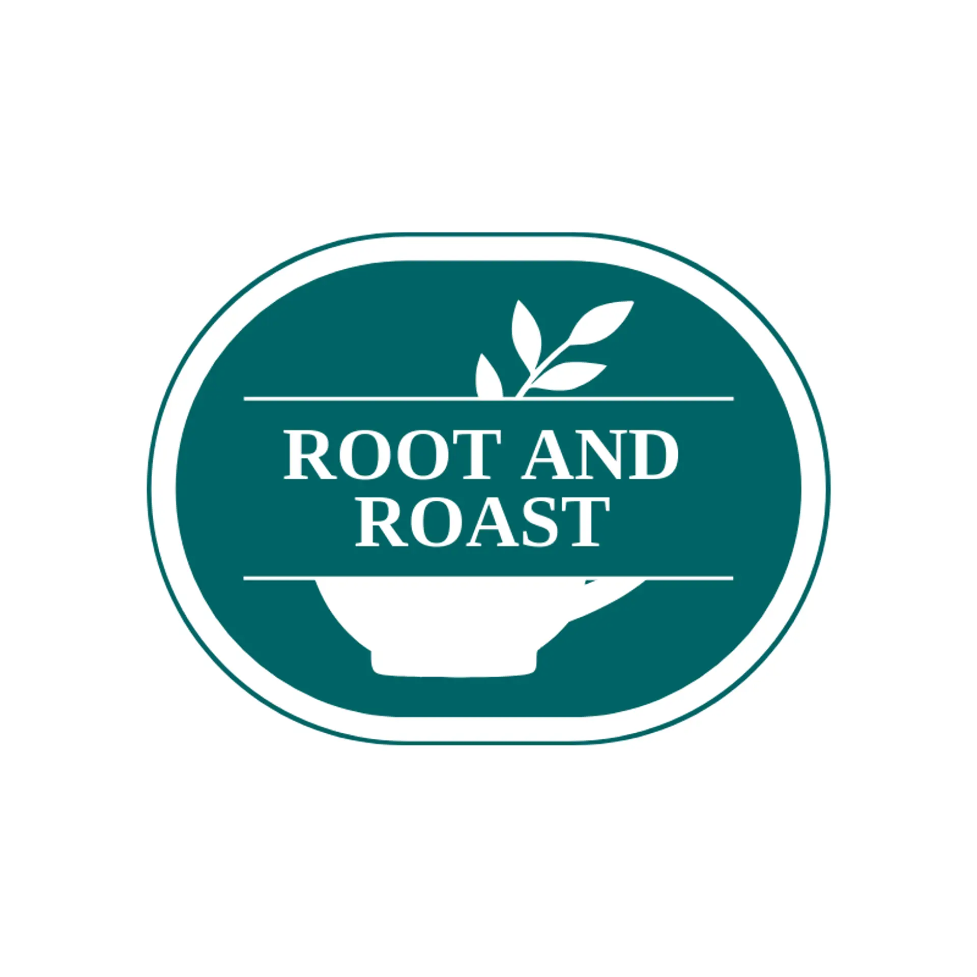 Root And Roast logo for coffee cup
