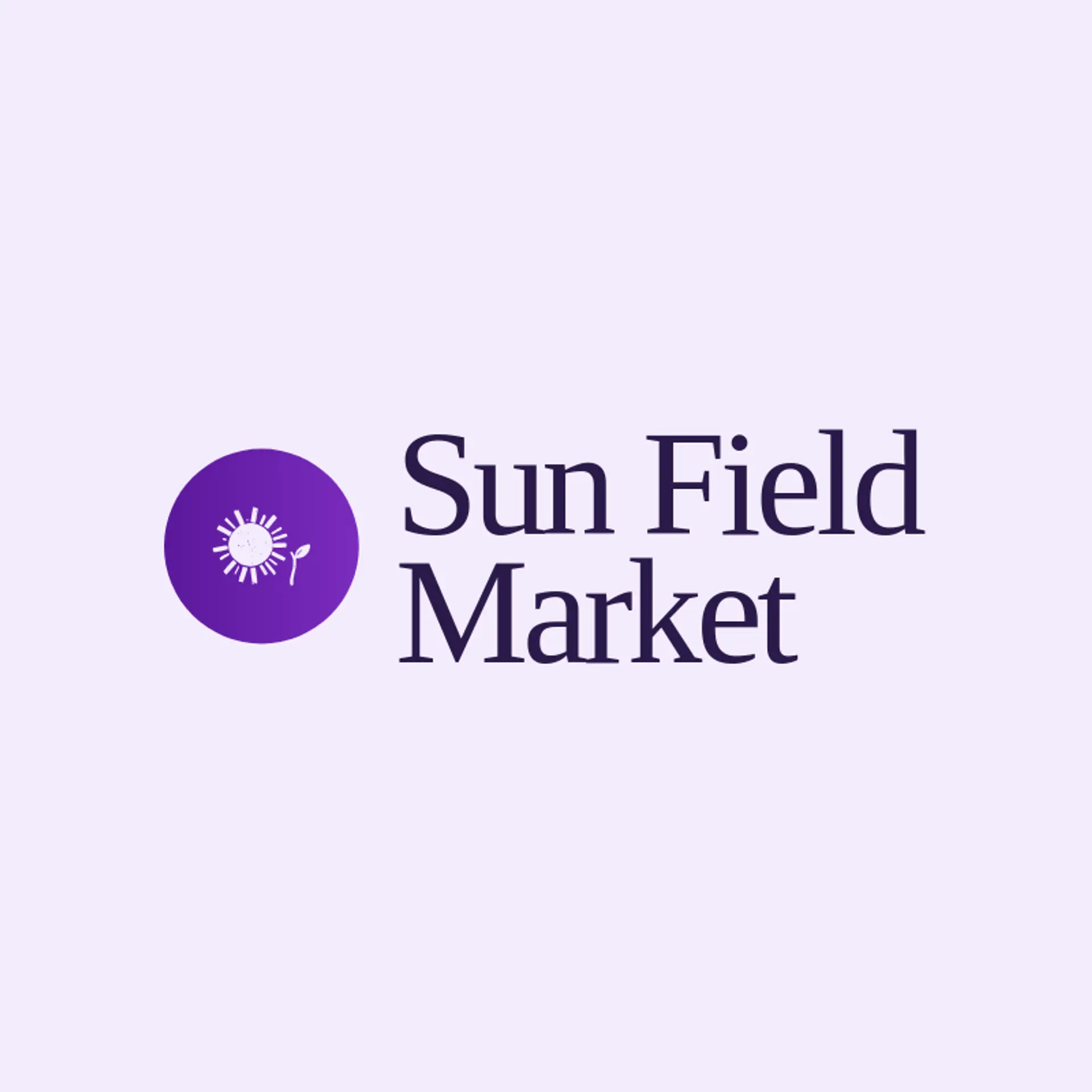 Sun Field Market logo for grocery store