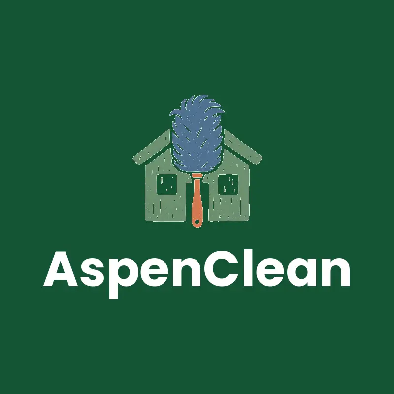 Broom and dustpan logo for a cleaning brand