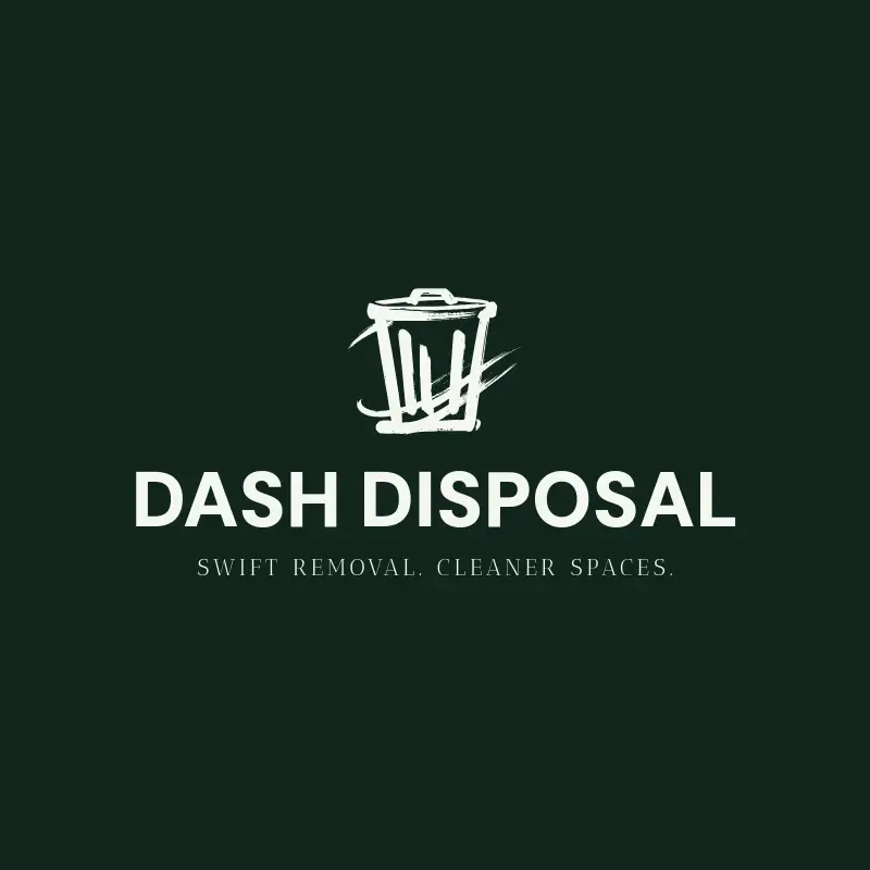 The junk removal name Dash Disposal as a branded logo with a single color icon