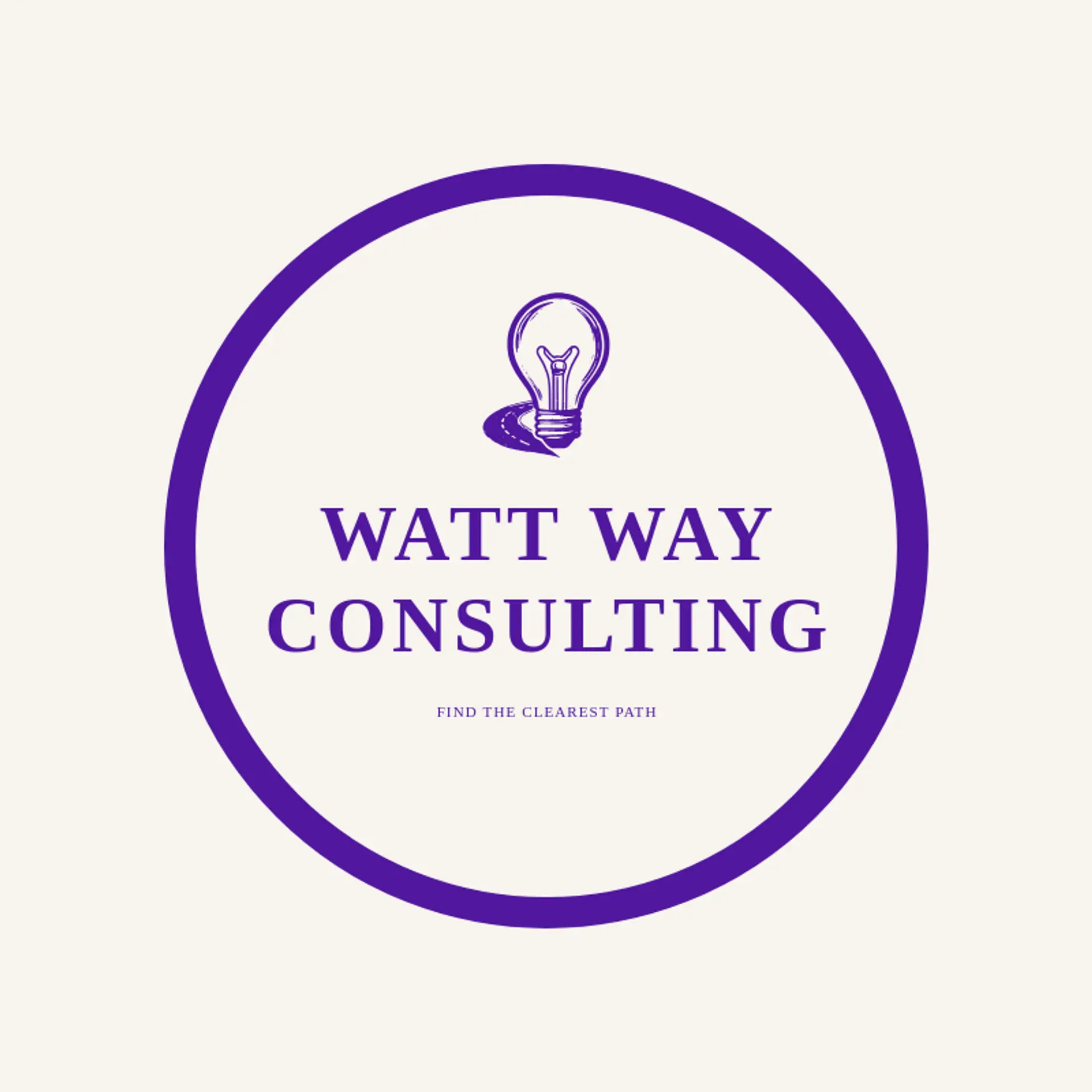 Watt Way Consulting logo for light bulb
