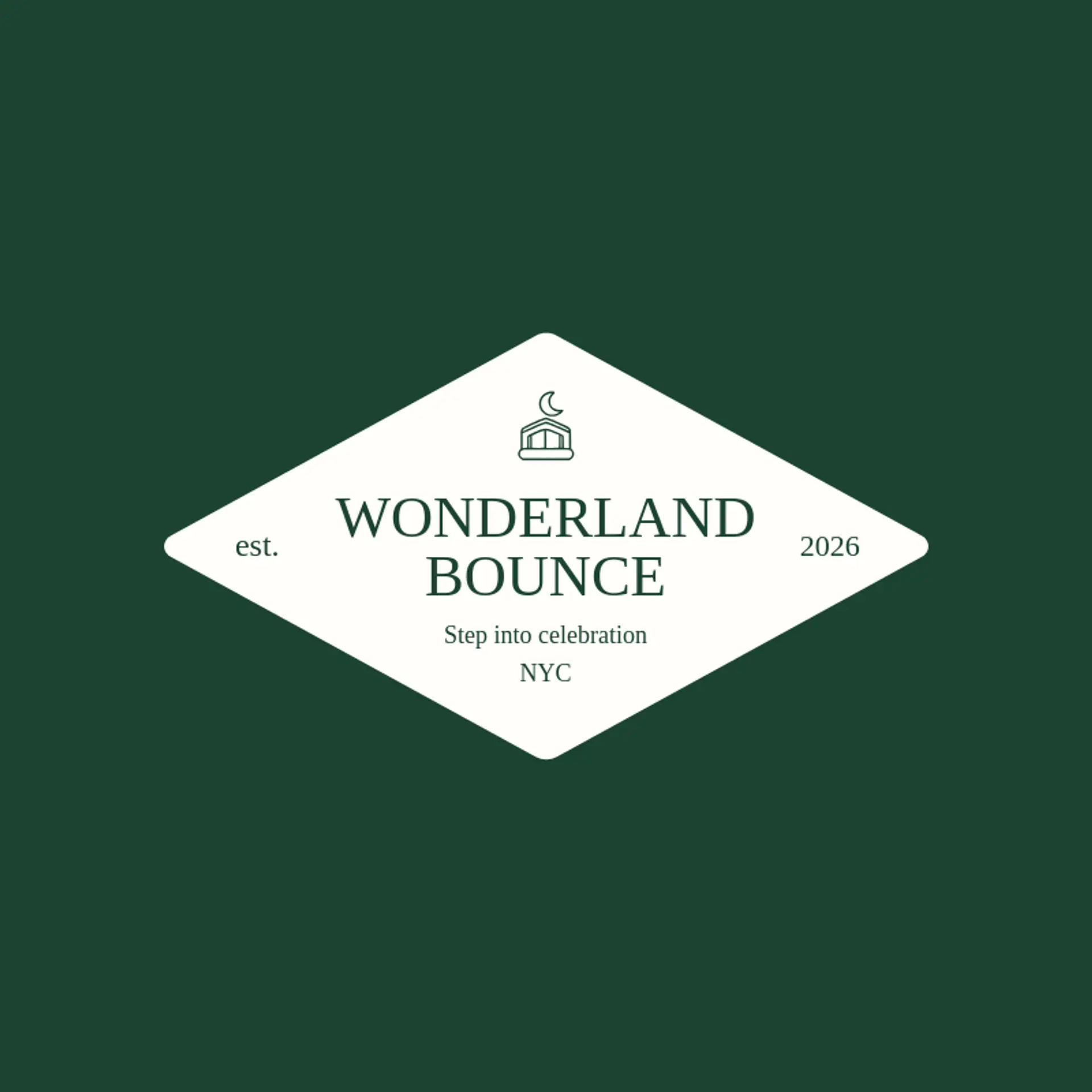 Wonderland Bounce logo for inflatable