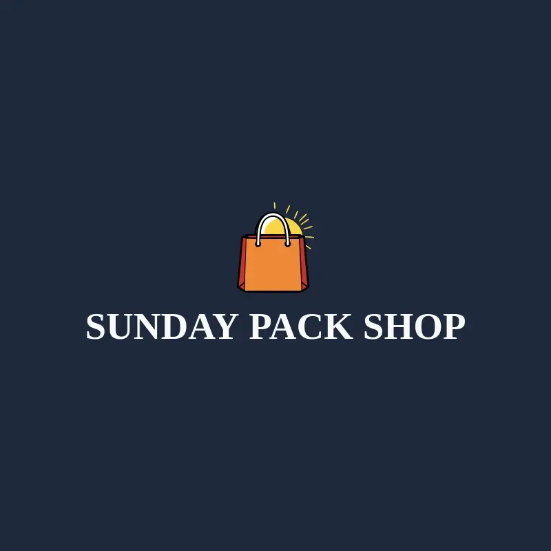 The eBay store name Sunday Pack Shop as a branded logo with a color icon
