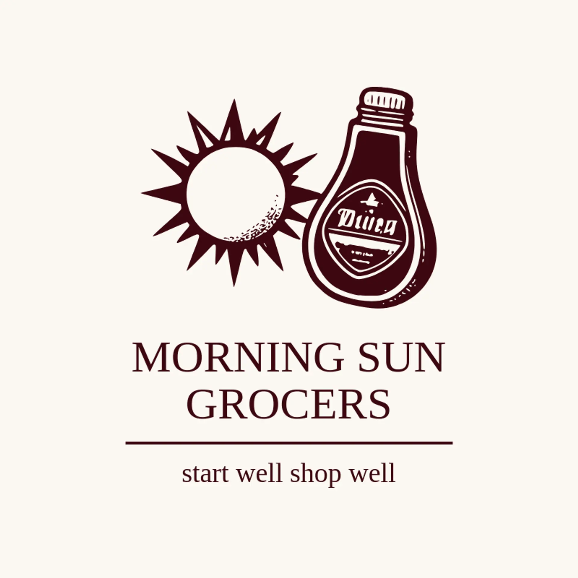 Morning Sun Grocers logo for grocery store