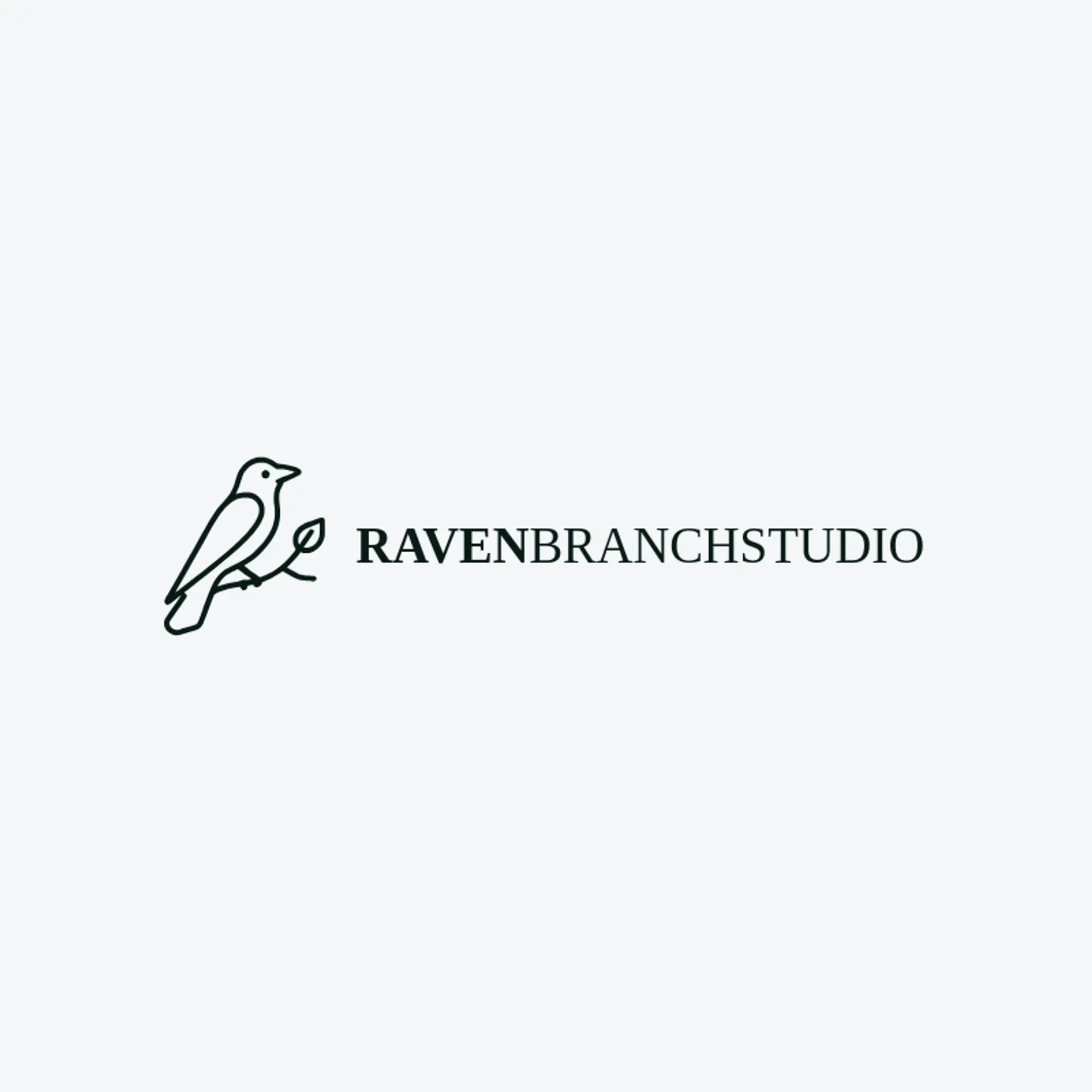Raven Branch Studio logo for raven