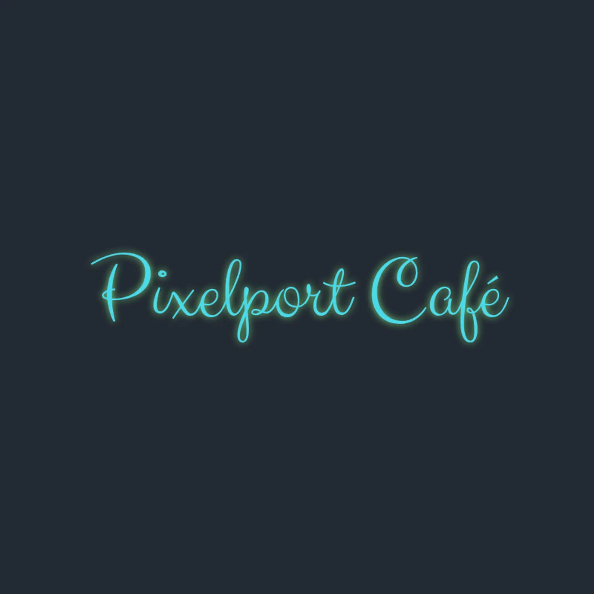 PixelPort Café logo for internet cafe