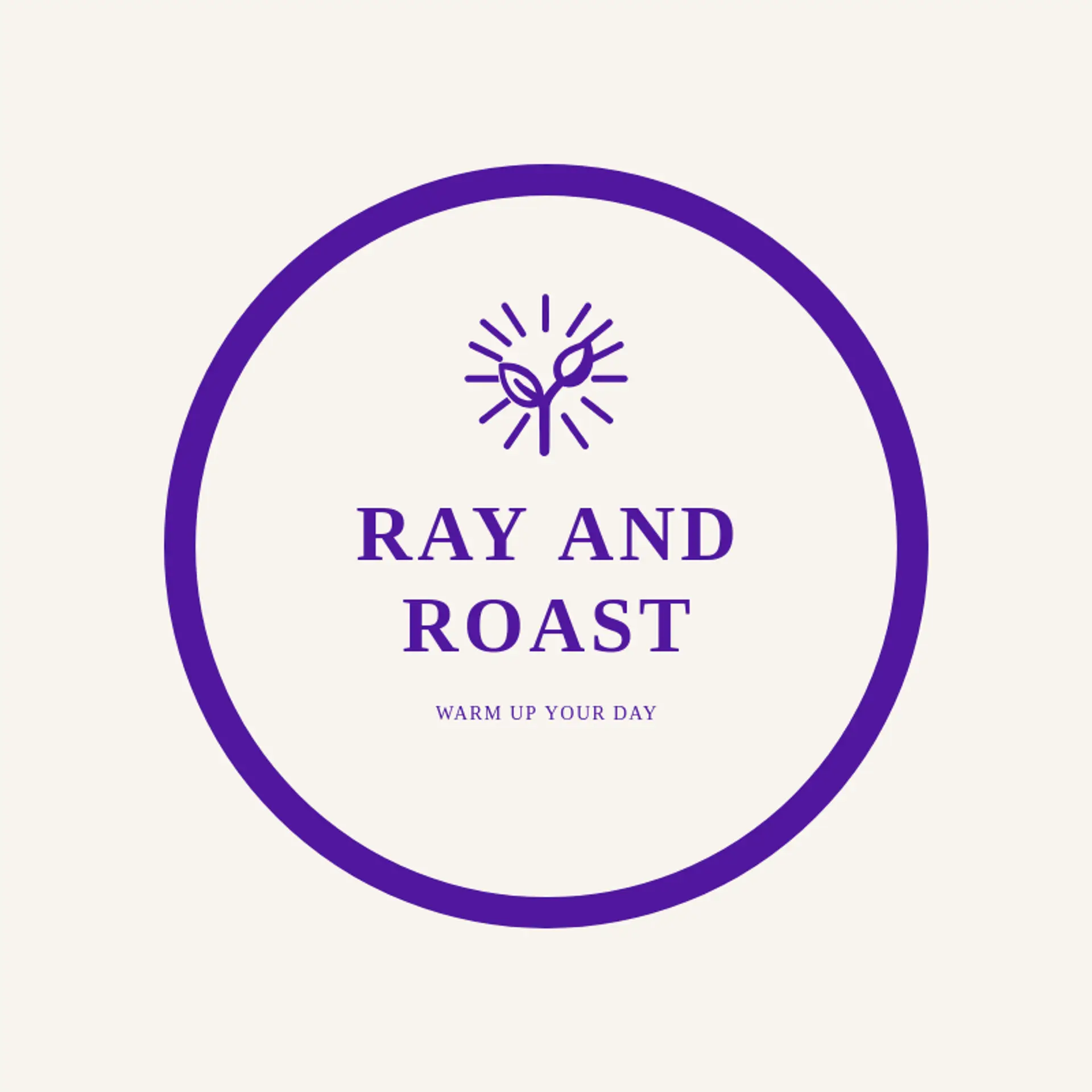Ray and Roast logo for coffee bean