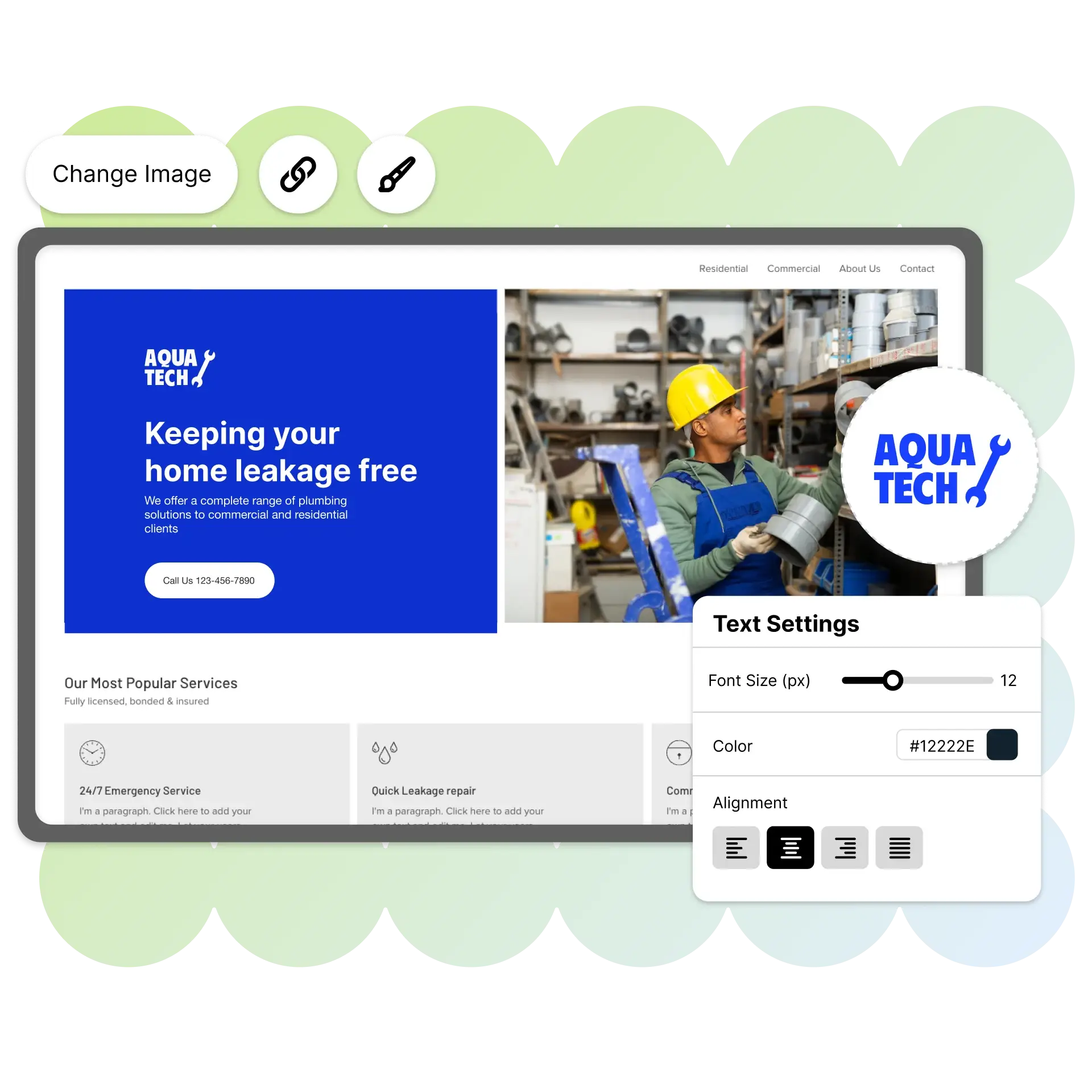 plumbing website logo wix