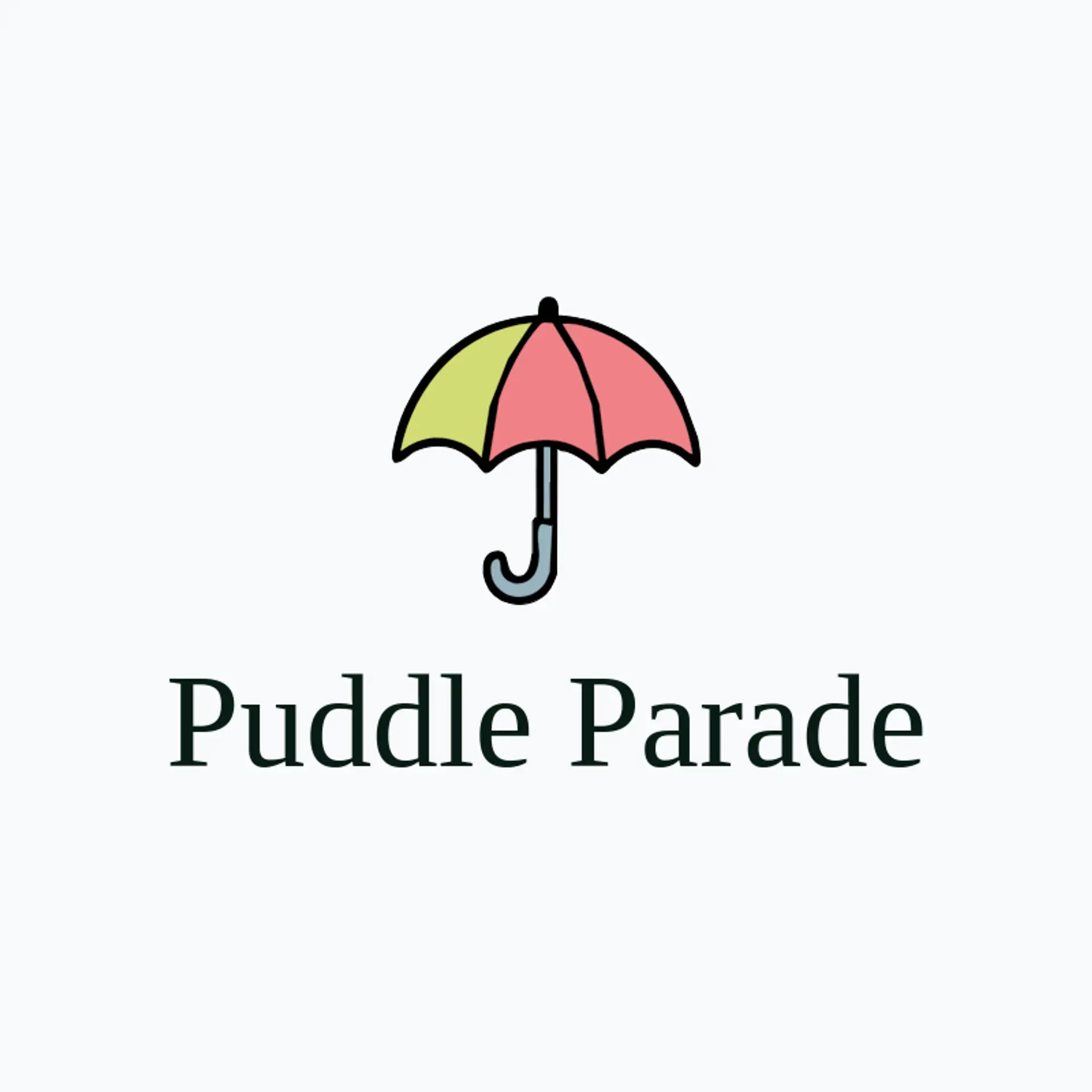 Puddle Parade logo for umbrella