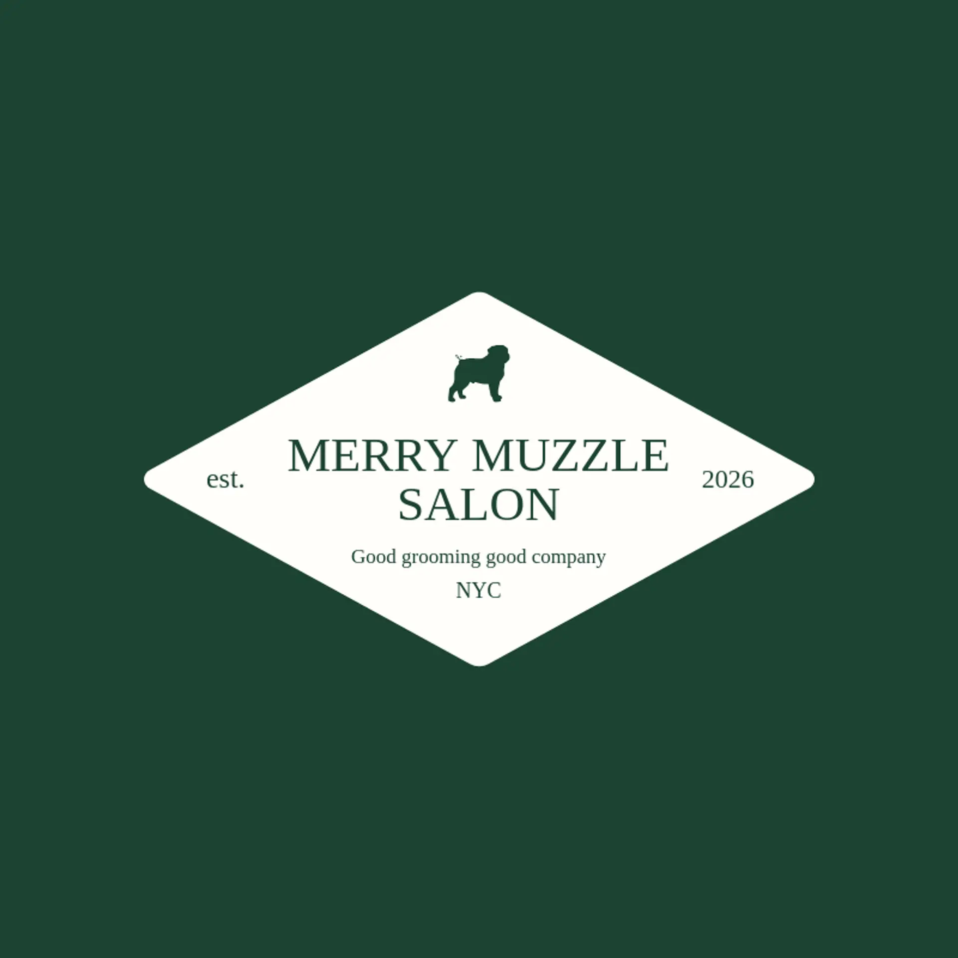 Merry Muzzle Salon logo for dog grooming