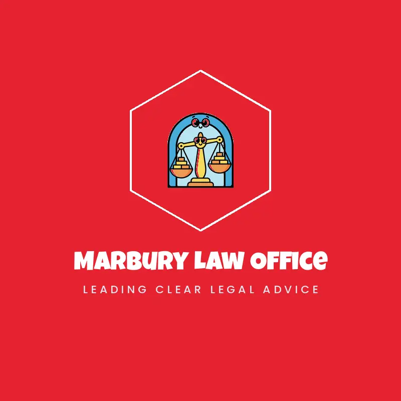 Scales framed by a courthouse archway, a real estate law logo in a cartoon style