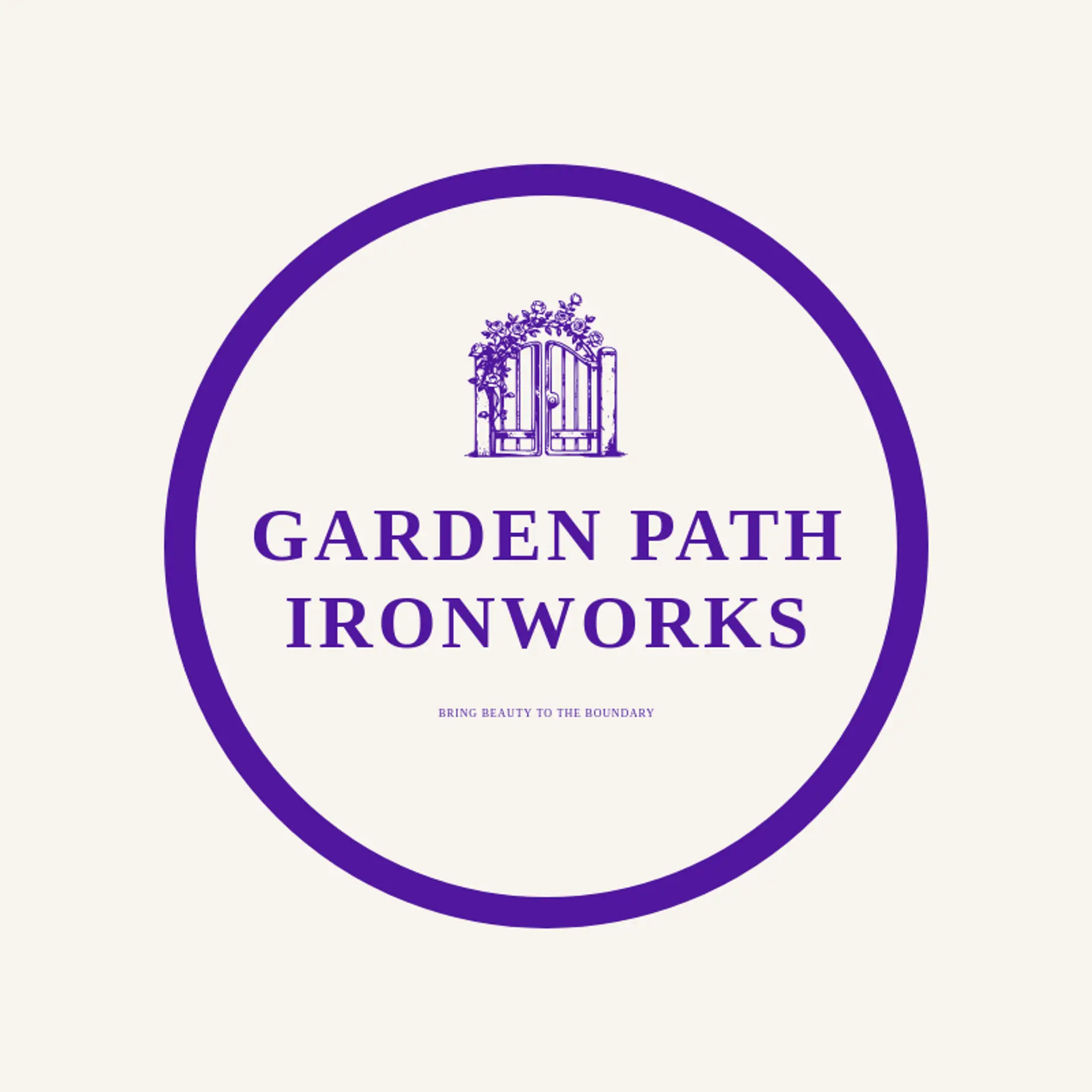Garden Path Ironworks logo for gate