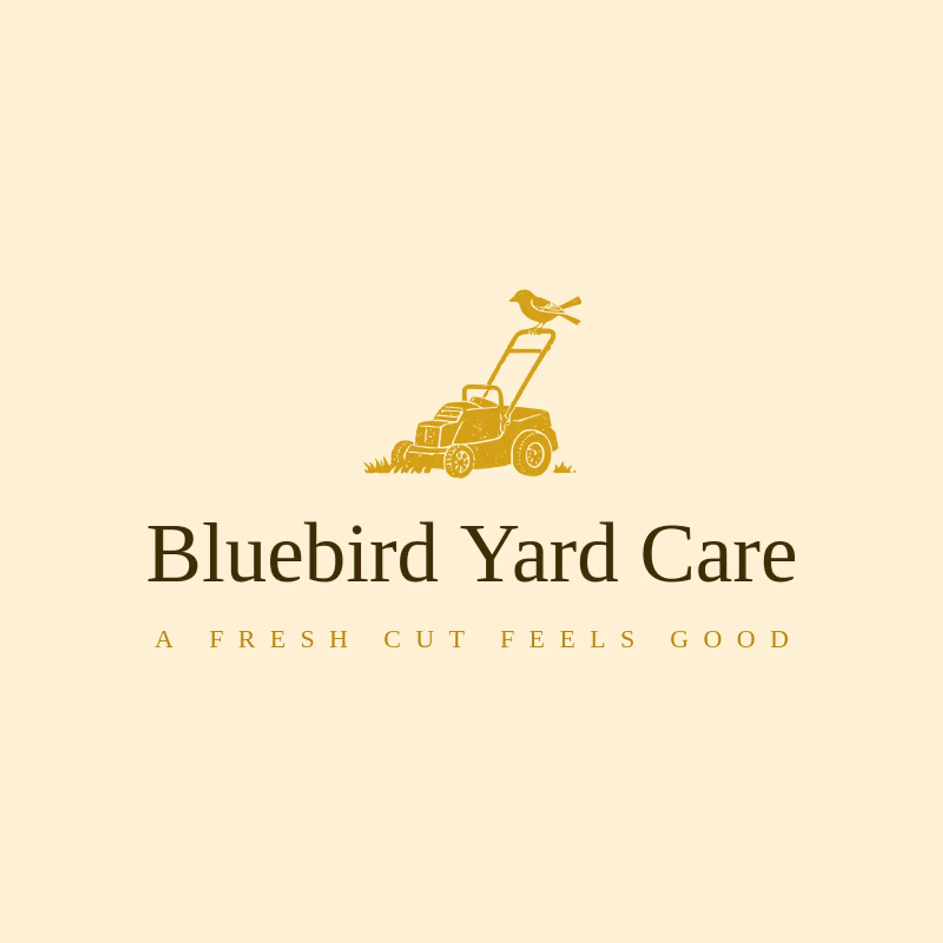Bluebird Yard Care logo for lawn mowing