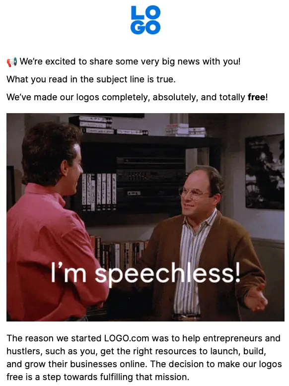 A LOGO.com newsletter