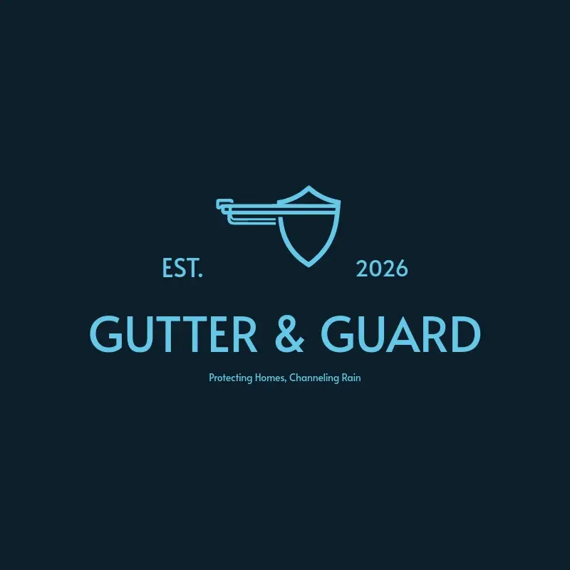 The roofing name Gutter & Guard as a branded logo with a single color icon