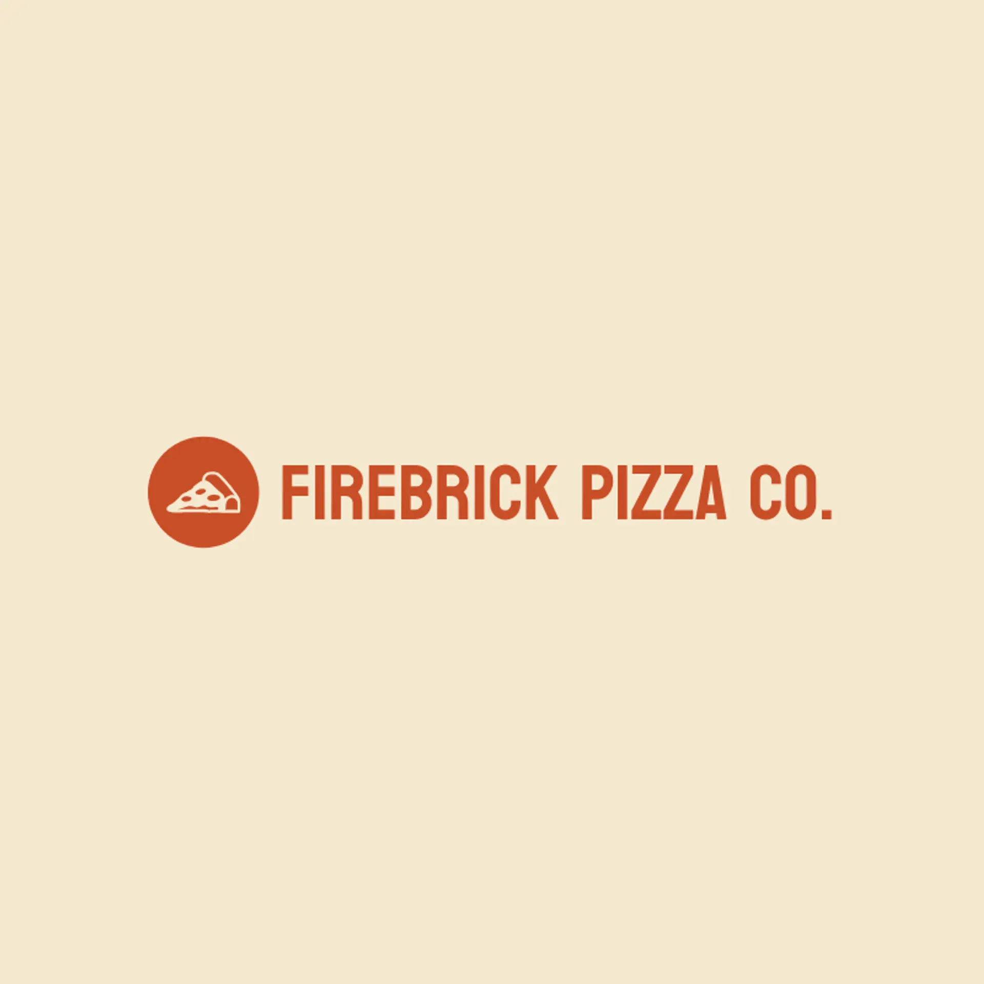 Firebrick Pizza Co. logo for pizza restaurant