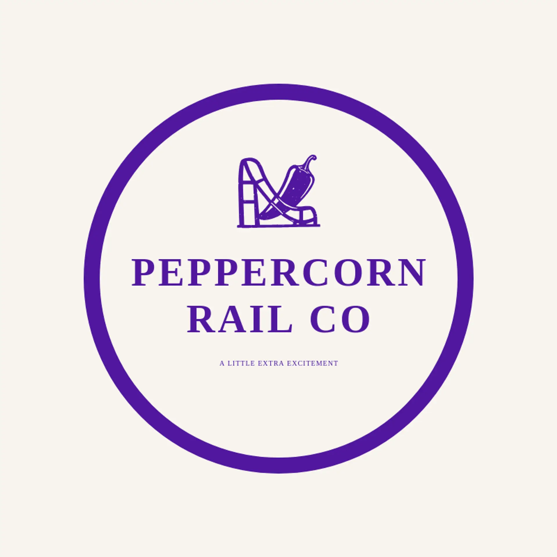 Peppercorn Rail Co logo for roller coaster