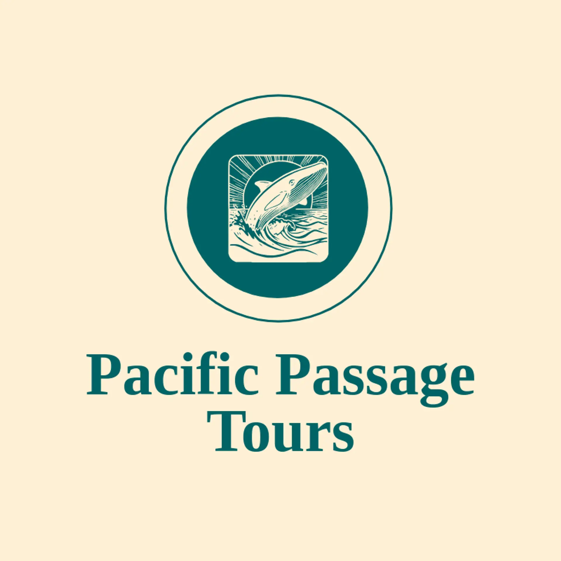 Pacific Passage Tours logo for whale