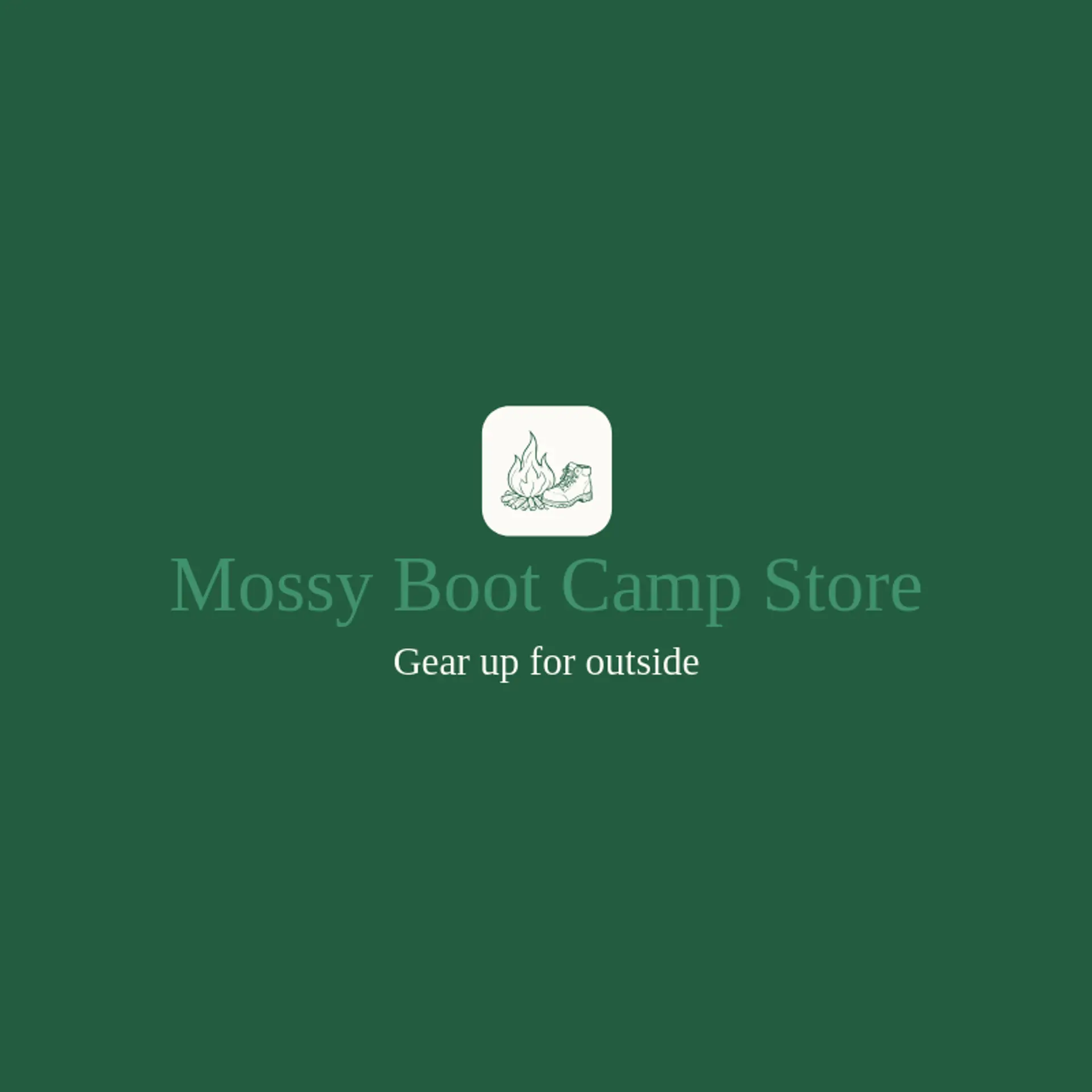 Mossy Boot Camp Store logo for campfire