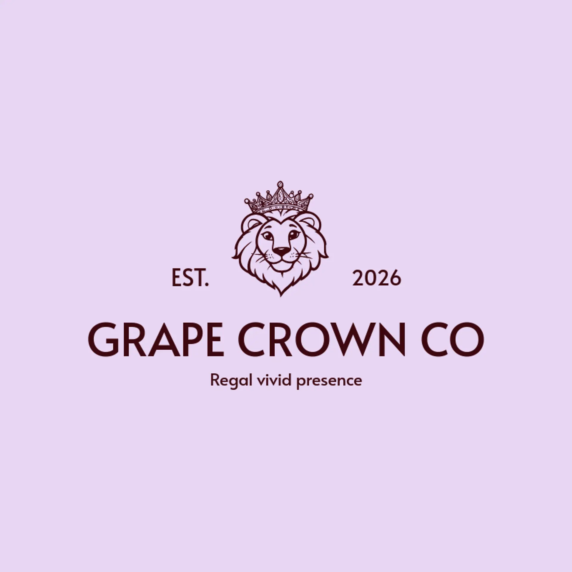 Grape Crown Co logo for lion
