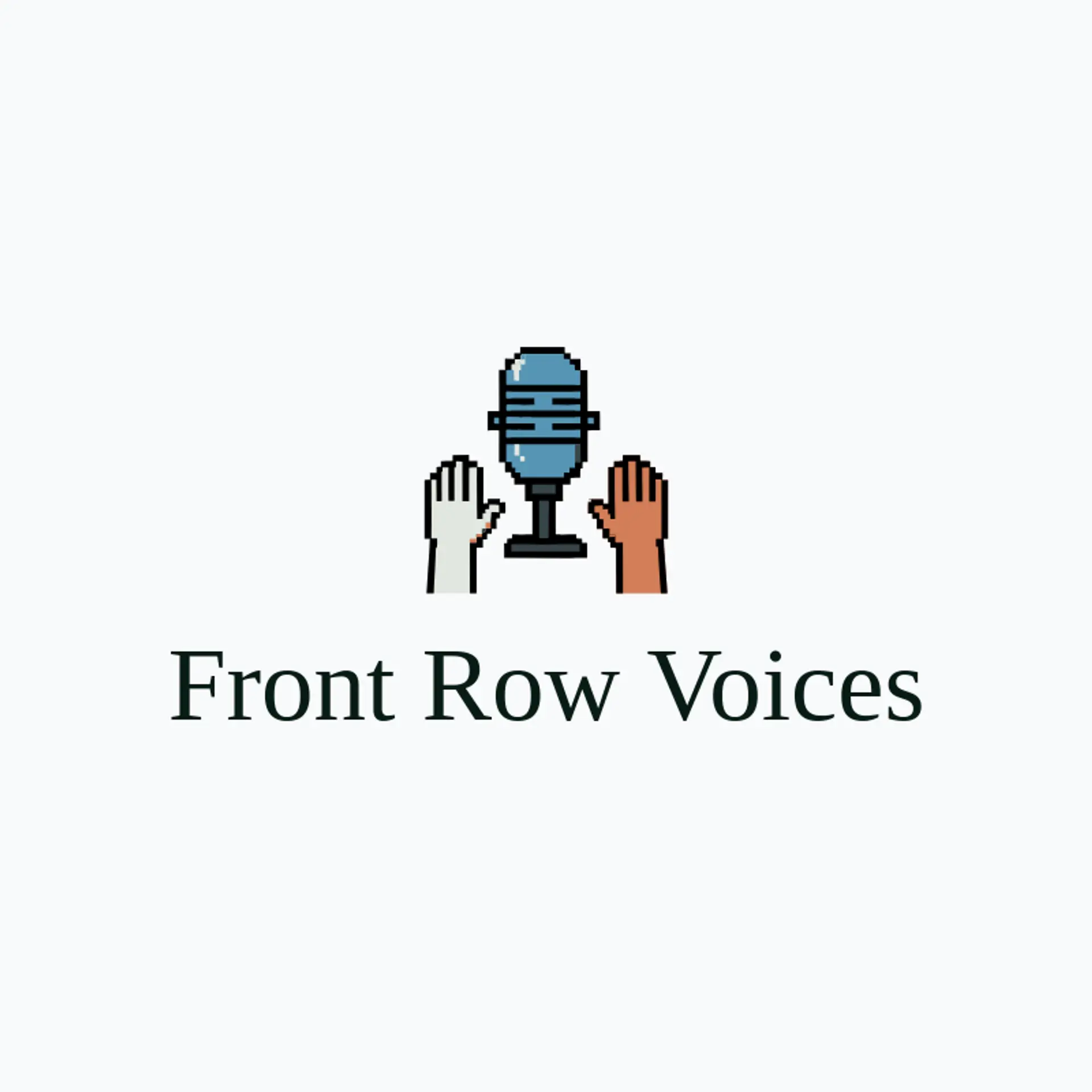 Front Row Voices logo for talk show