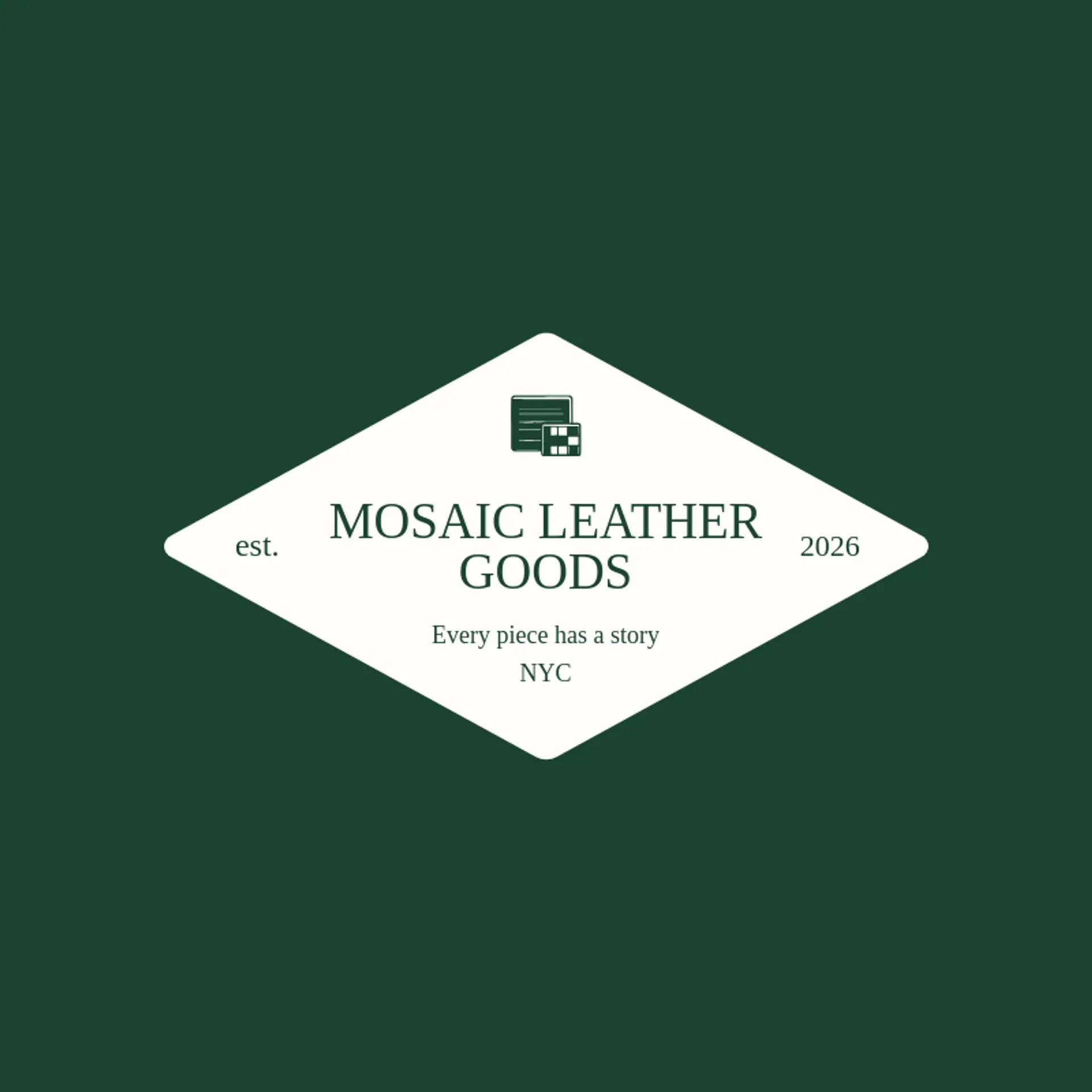 Mosaic Leather Goods logo for leather