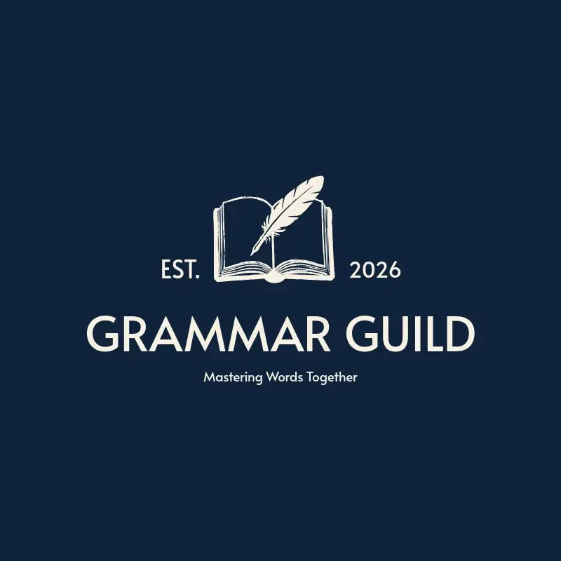 The tutoring name Grammar Guild as a branded logo with a single color icon