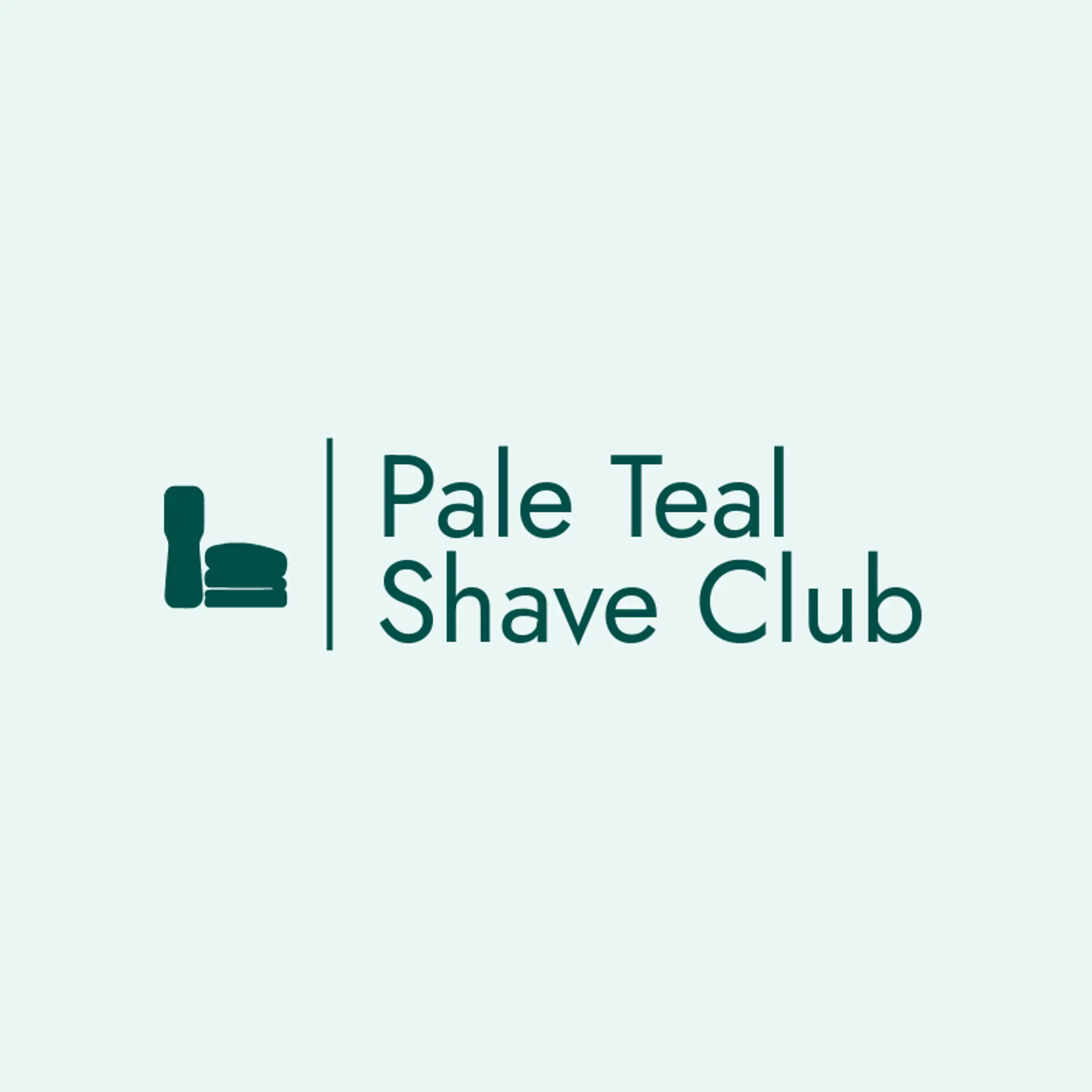 Pale Teal Shave Club logo for men salon