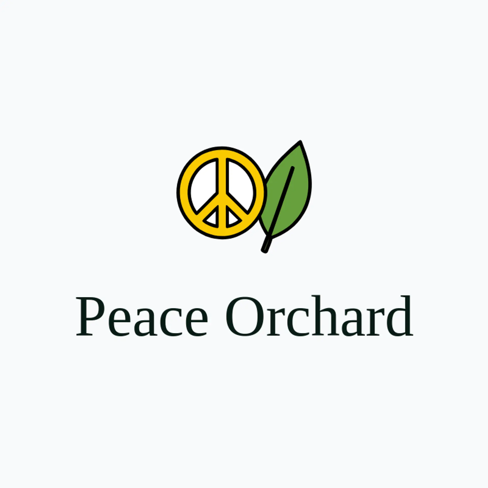 Peace Orchard logo for hippie